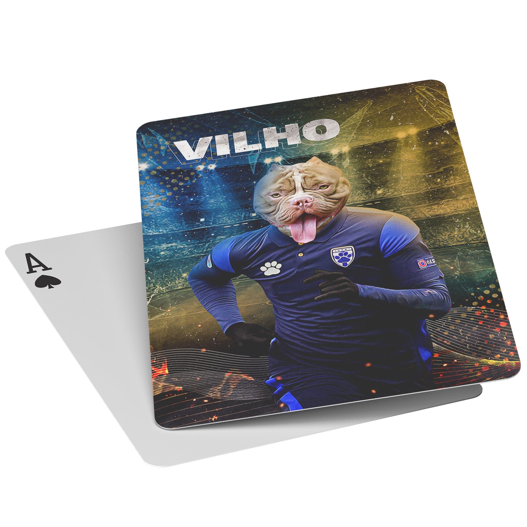 &#39;Finland Doggos Soccer&#39; Personalized Pet Playing Cards