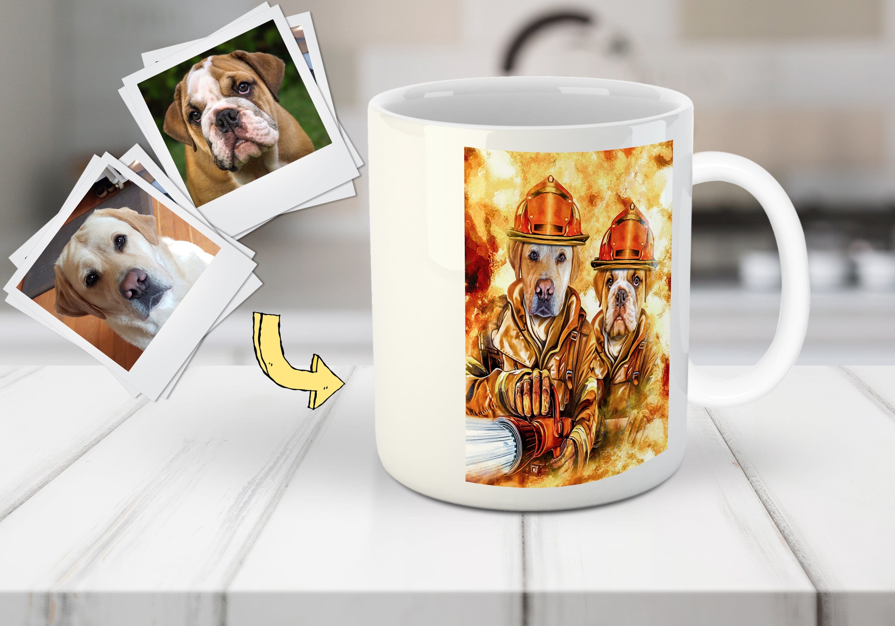 &#39;The Firefighters&#39; Personalized 2 Pet Mug