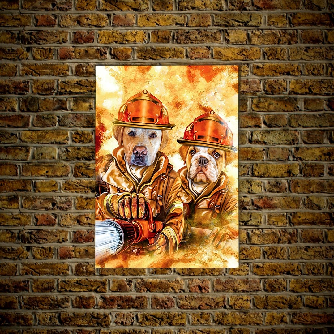 &#39;The Firefighters&#39; Personalized 2 Pet Poster