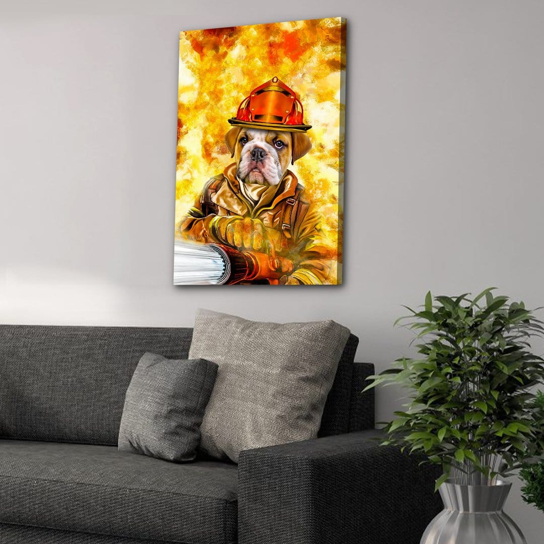 &#39;The Firefighter&#39; Personalized Pet Canvas