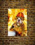 'The Firefighter' Personalized Dog Poster