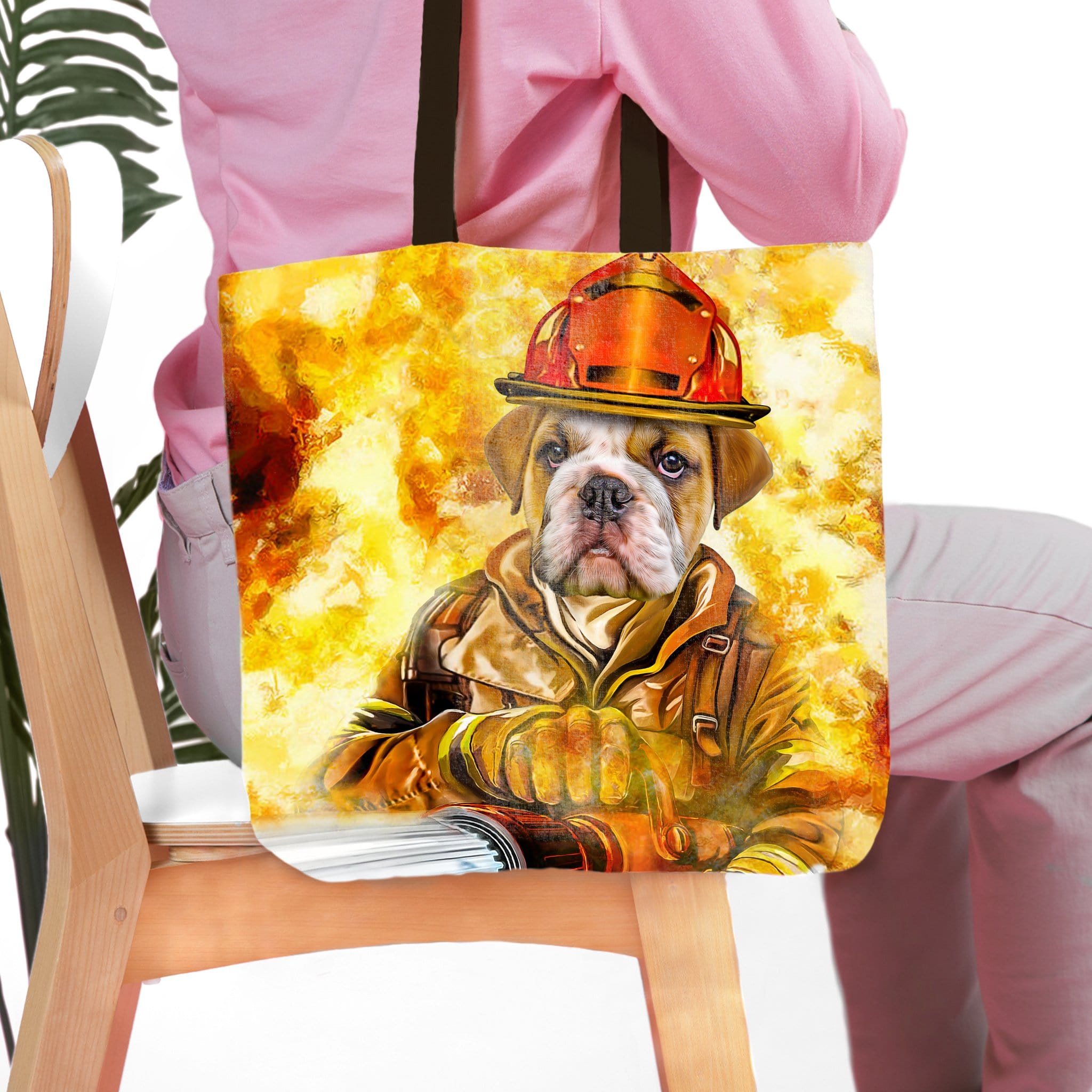 &#39;The Firefighter&#39; Personalized Tote Bag
