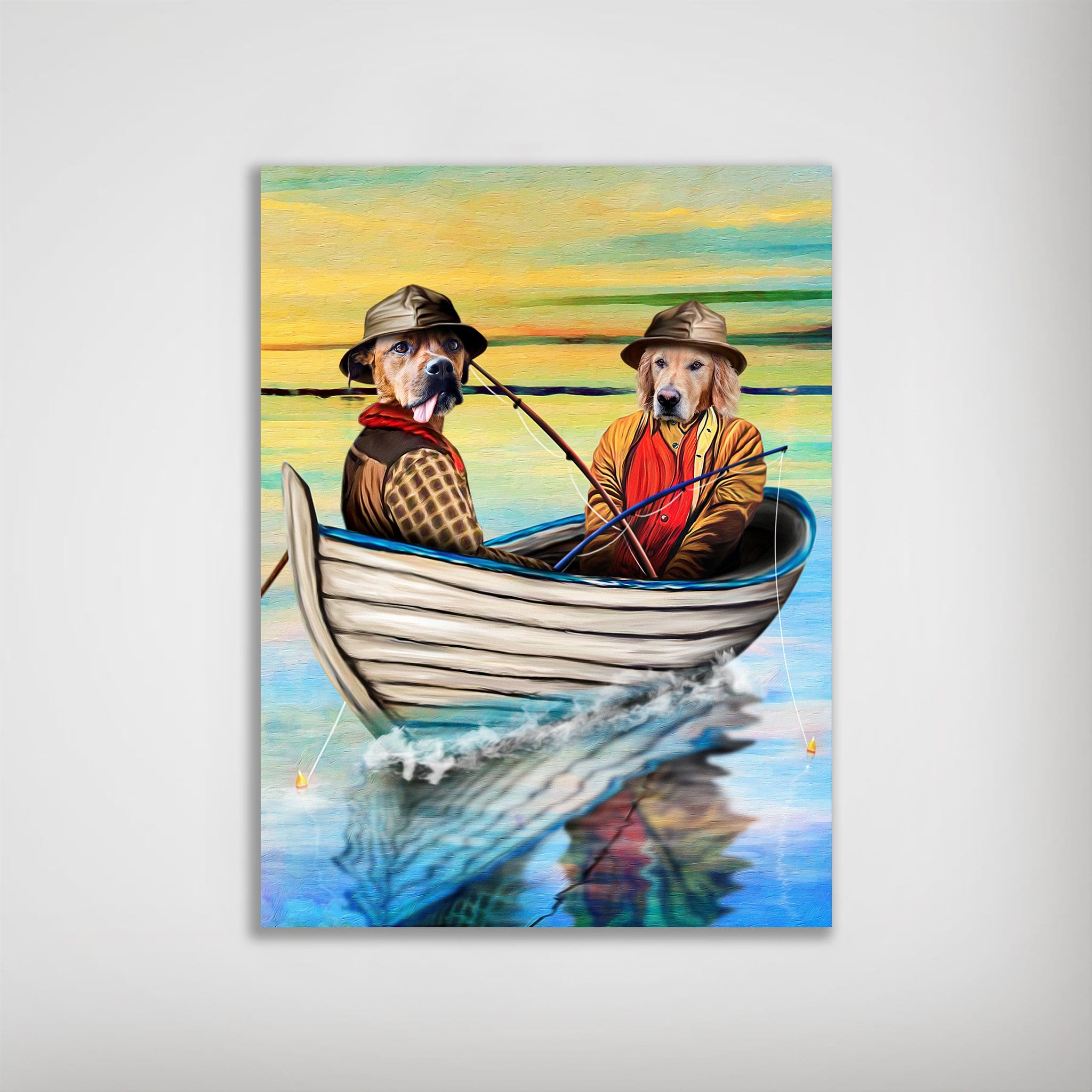 'The Fishermen' Personalized 2 Pet Poster