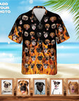 Custom Hawaiian Shirt (Flaming Orange: 1-7 Pets)