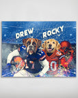 Personalized Florida Gators Doggos poster featuring a boxer and golden retriever in football jerseys.