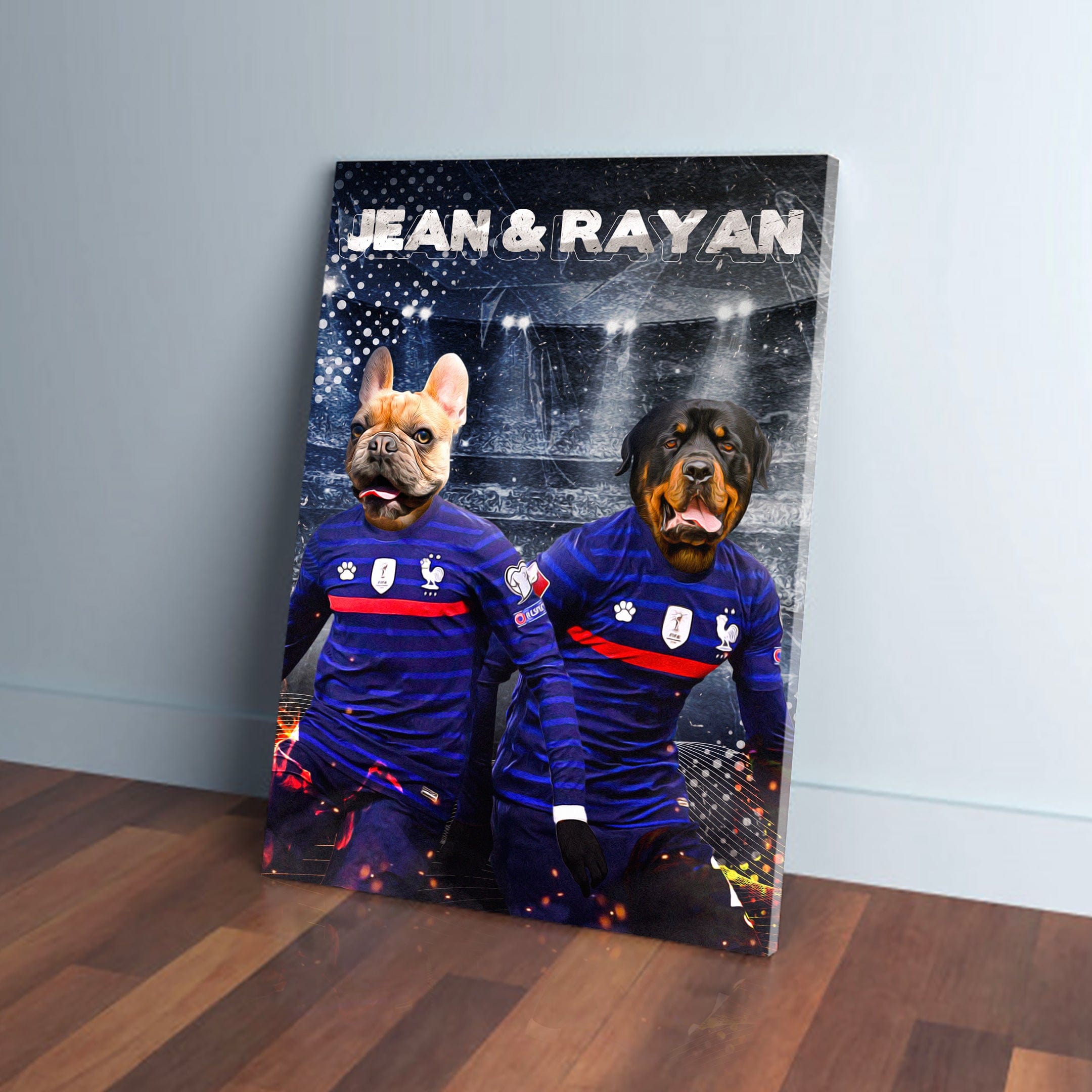 &#39;France Doggos&#39; Personalized 2 Pet Canvas