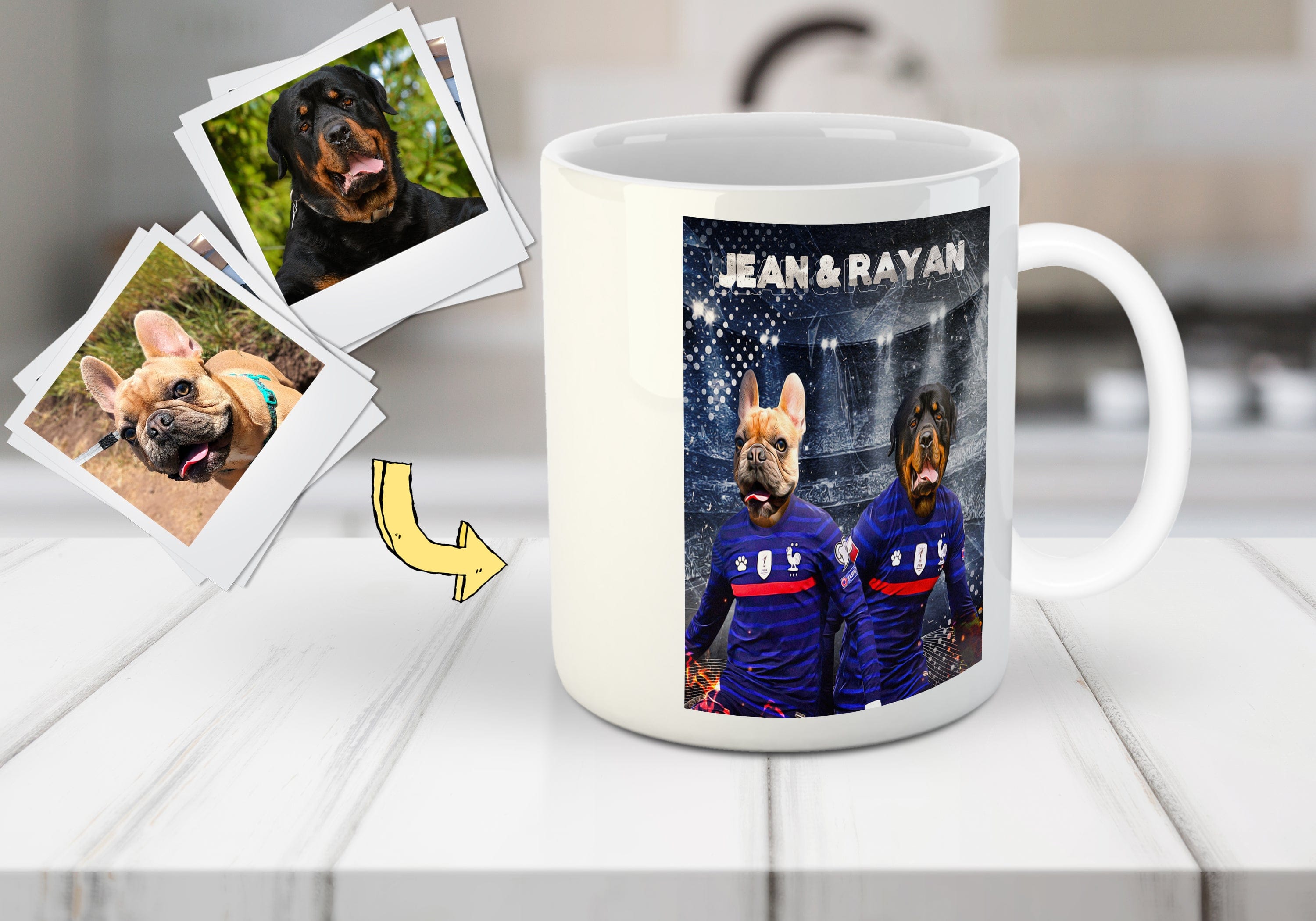 &#39;France Doggos&#39; Personalized 2 Pet Mug