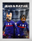 Póster Personalizado para 2 mascotas 'France Doggos'