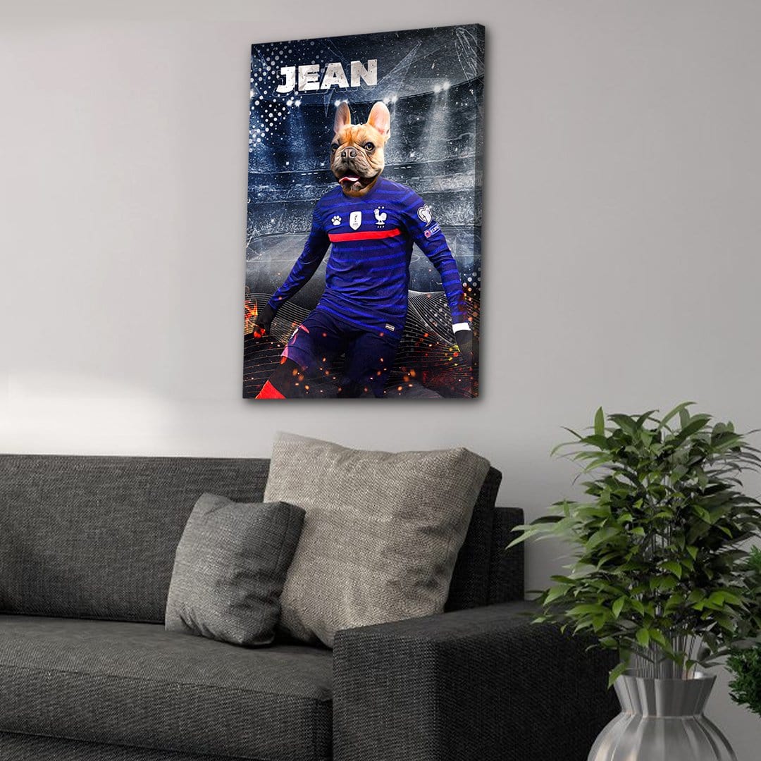 &#39;France Doggos Soccer&#39; Personalized Pet Canvas