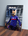 Lienzo personalizado para mascotas 'France Doggos Soccer'
