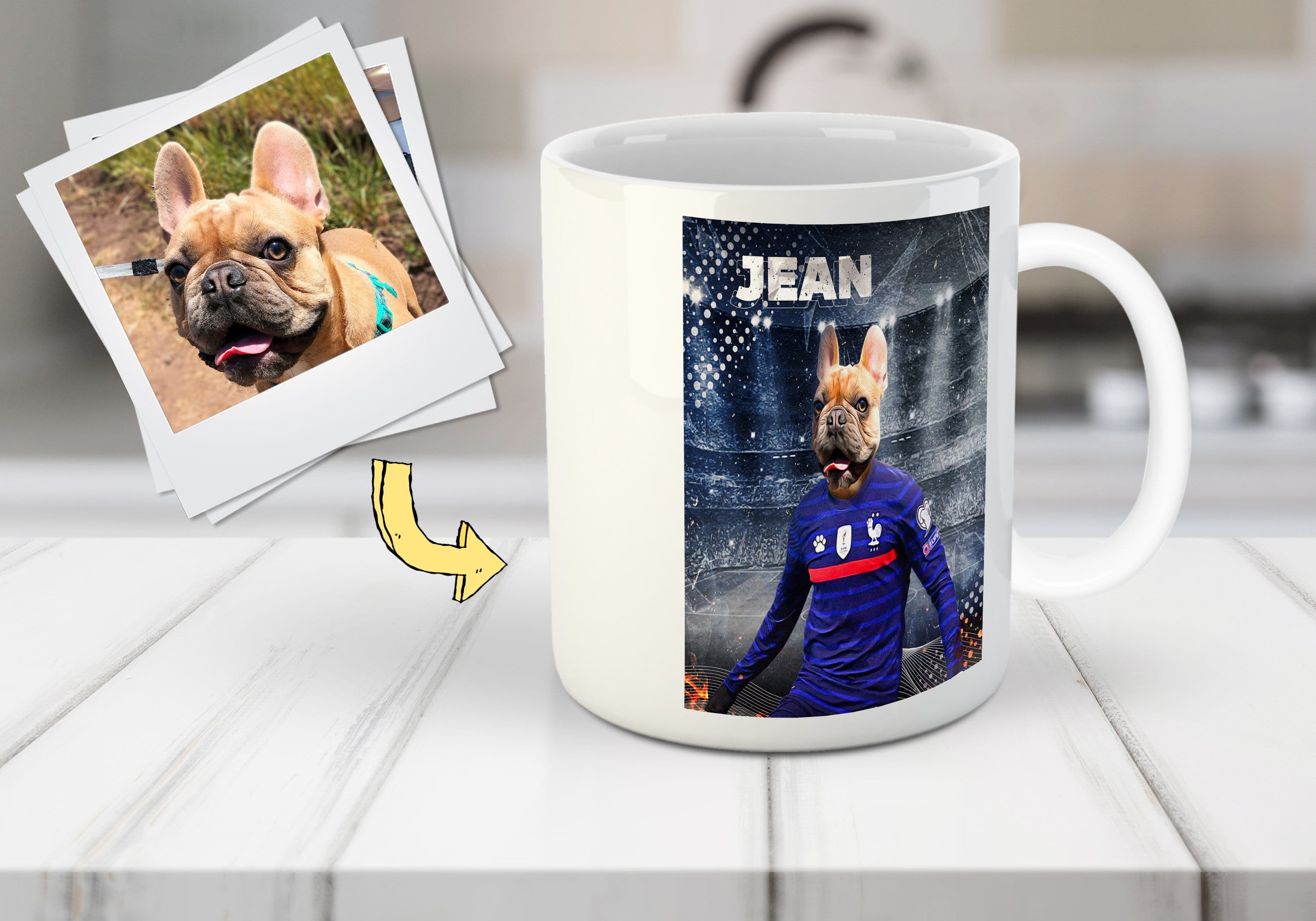 &#39;France Doggos Soccer&#39; Personalized Pet Mug