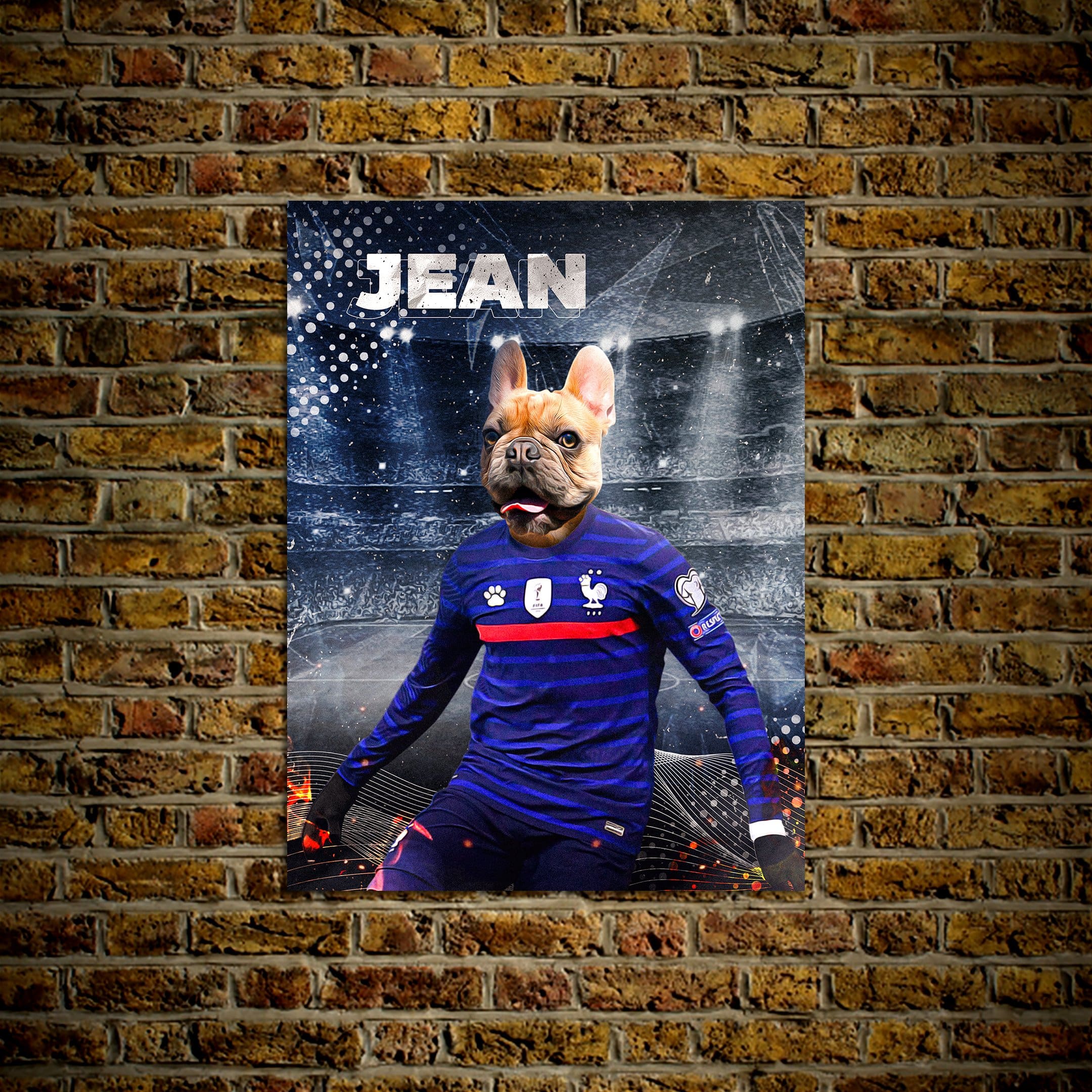 &#39;France Doggos Soccer&#39; Personalized Pet Poster