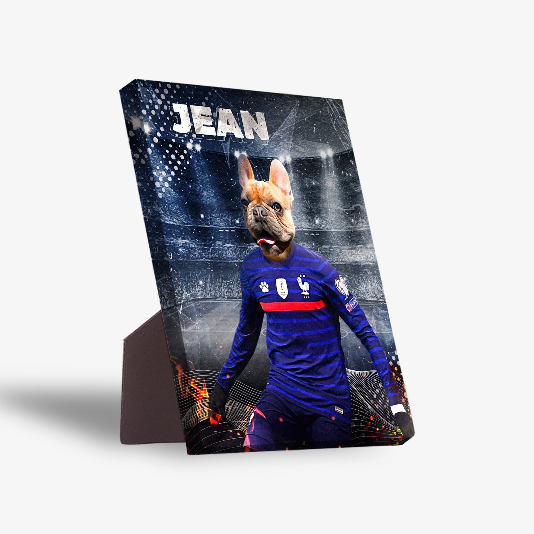 &#39;France Doggos Soccer&#39; Personalized Pet Standing Canvas