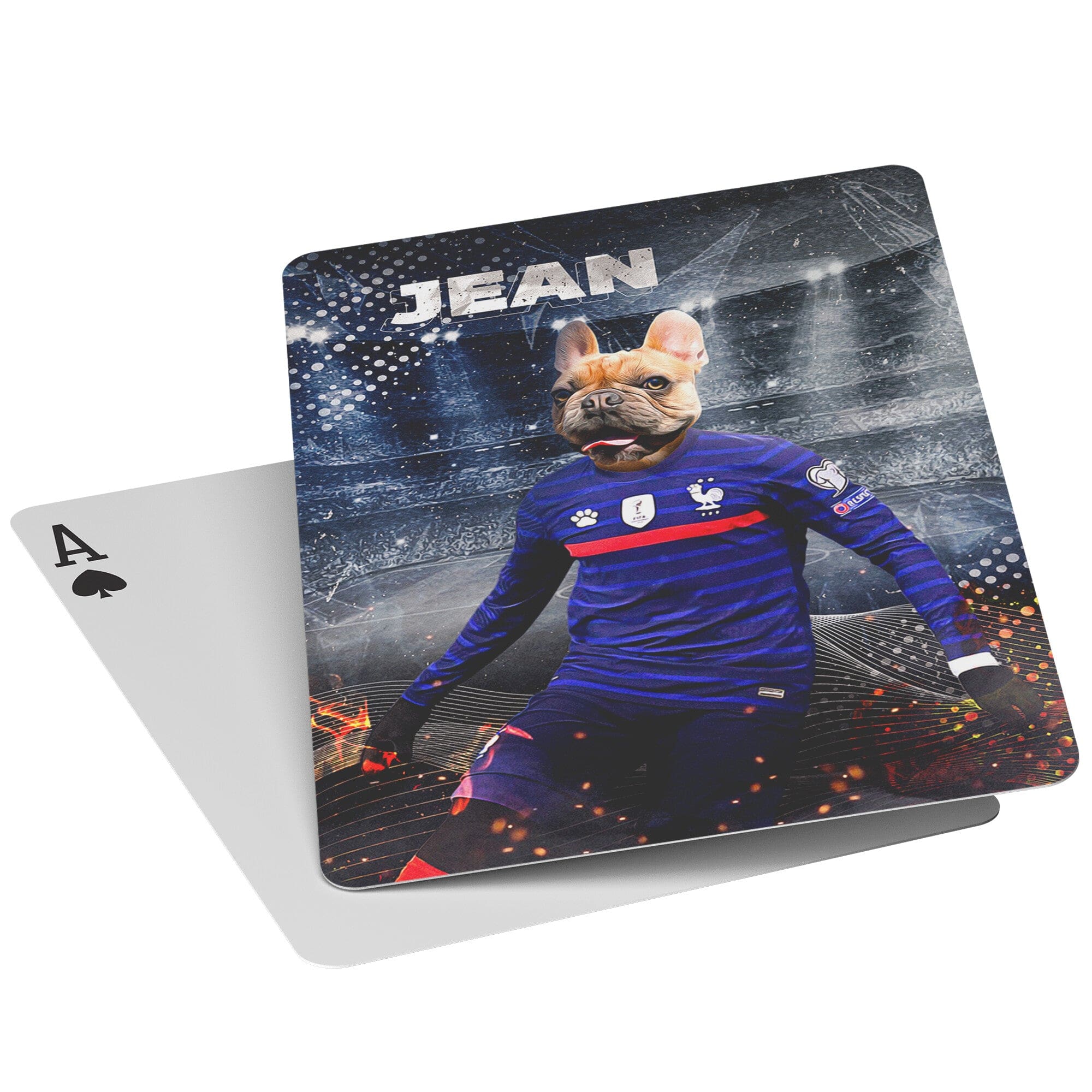 &#39;France Doggos Soccer&#39; Personalized Pet Playing Cards