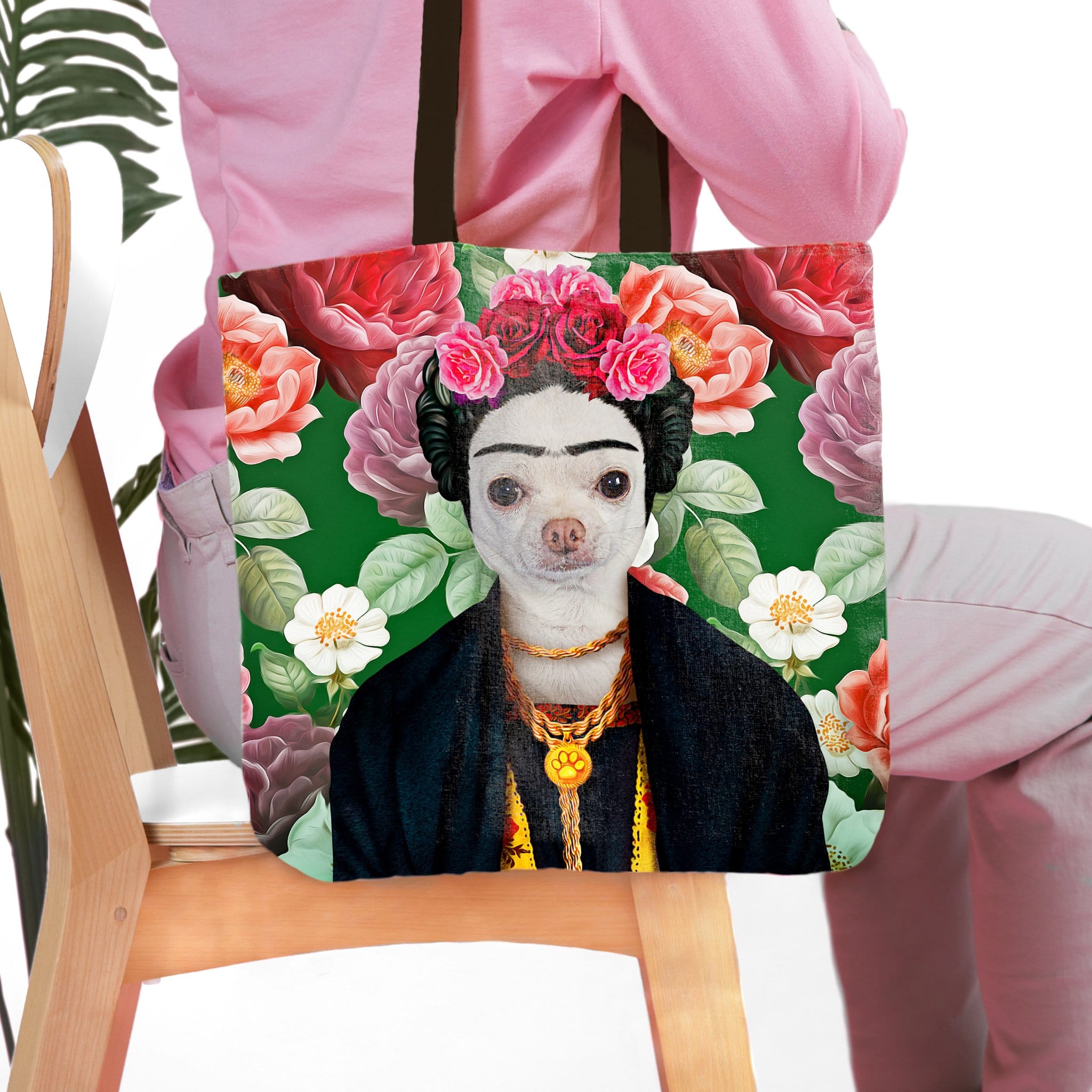 &#39;Frida Doggo&#39; Personalized Tote Bag