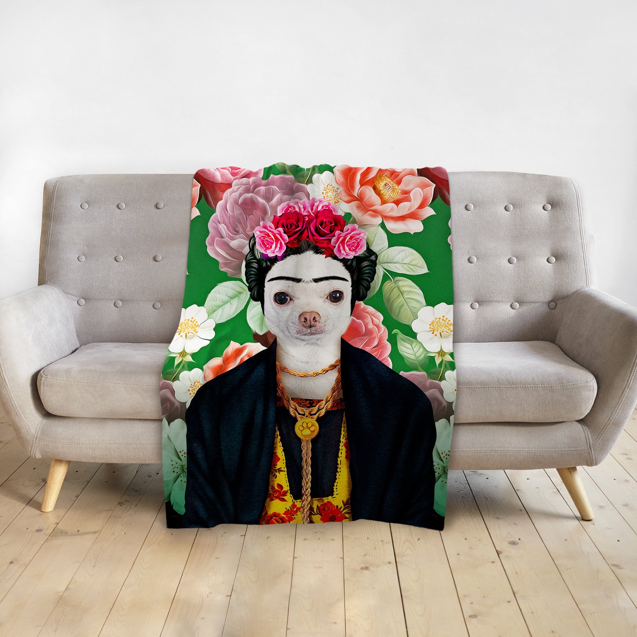 &#39;Frida Doggo&#39; Personalized Pet Blanket
