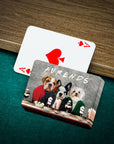 Personalized Furends playing cards featuring three custom pet portraits in a cartoon style.