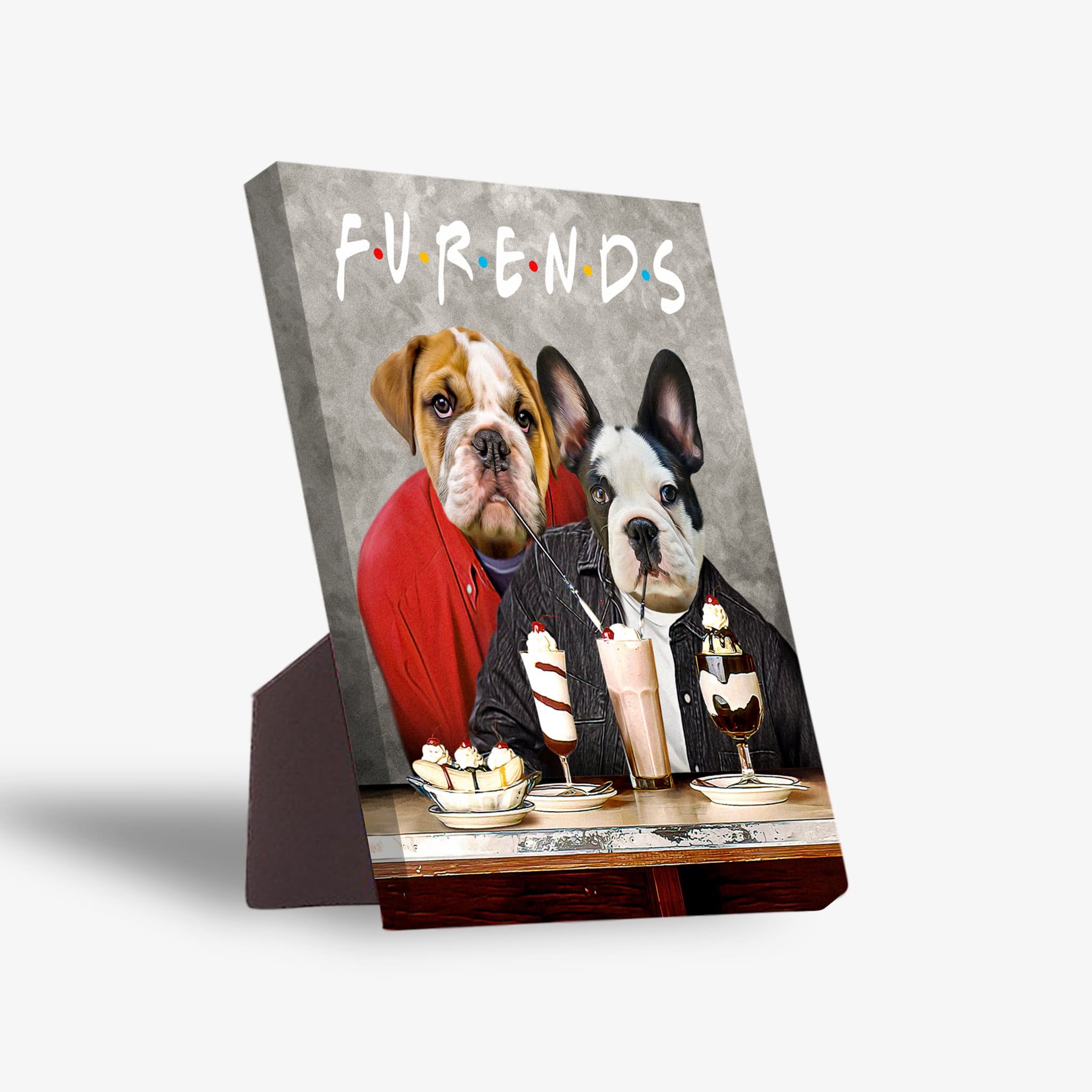 &#39;Furends&#39; Personalized 2 Pet Standing Canvas