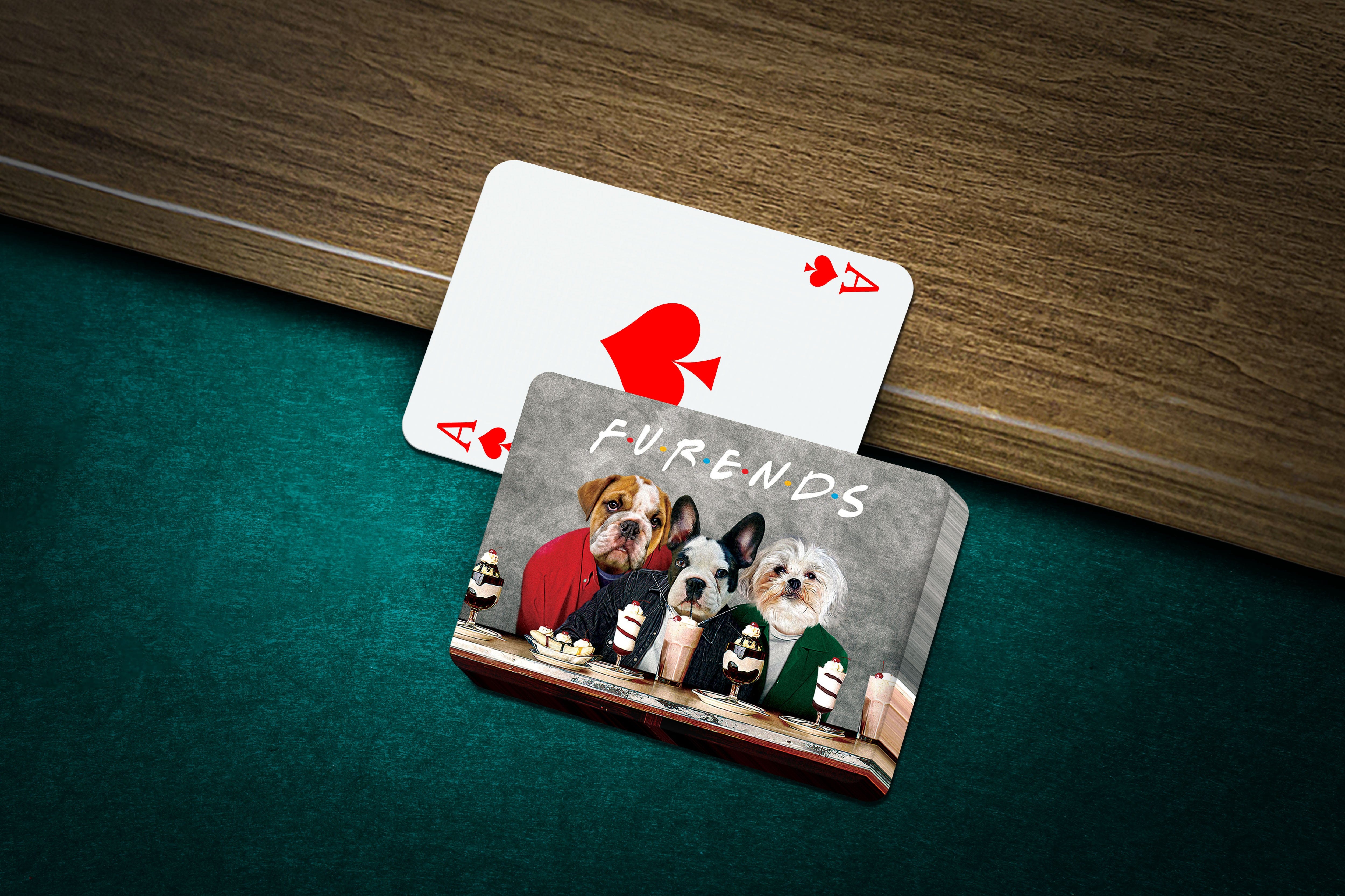 &#39;Furends&#39; Personalized 3 Pet Playing Cards