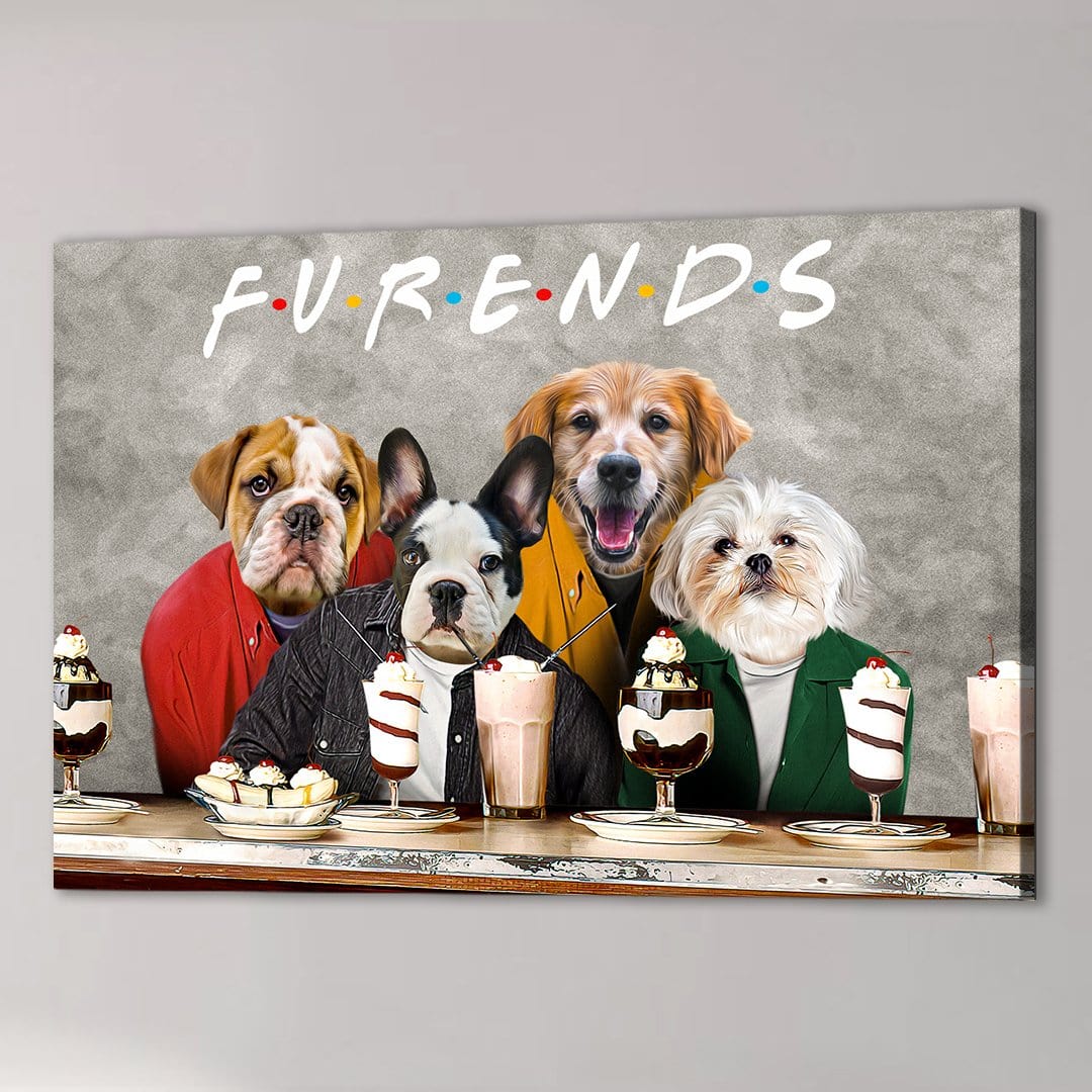 &#39;Furends&#39; Personalized 4 Pet Canvas