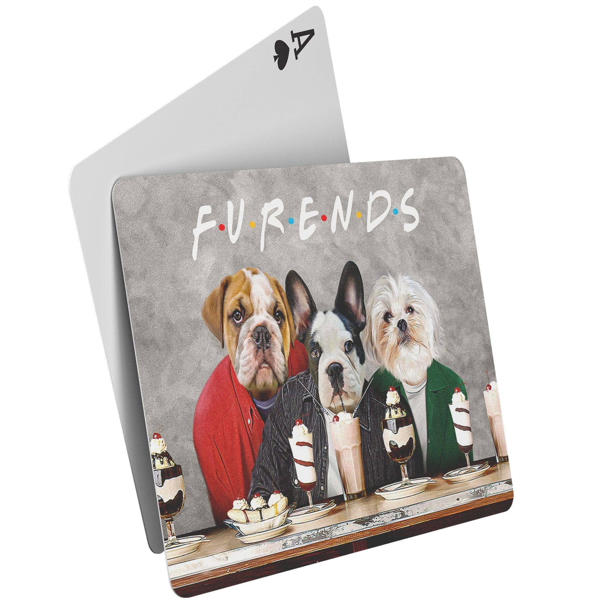 &#39;Furends&#39; Personalized 3 Pet Playing Cards