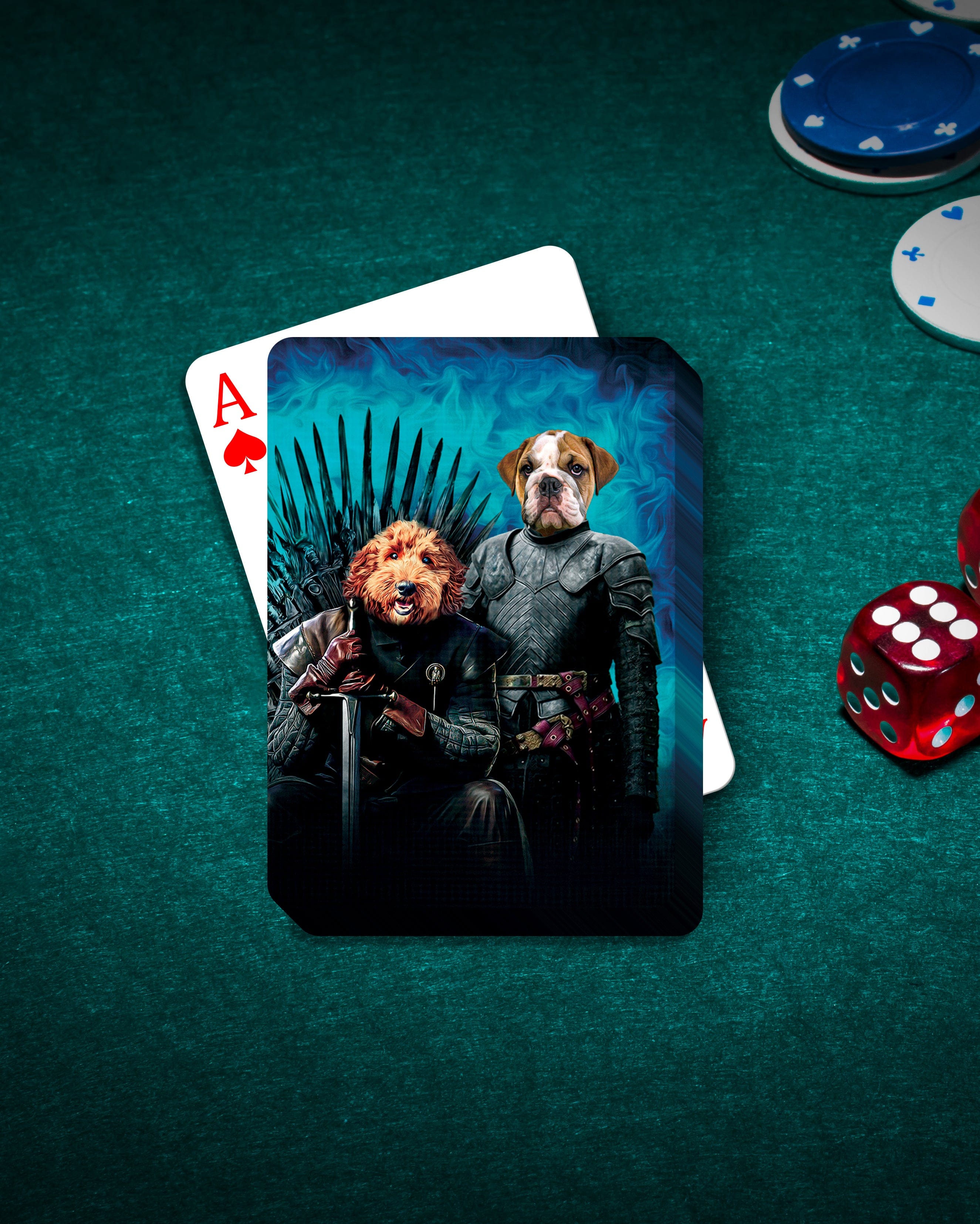 &#39;Game of Bones&#39; Personalized 2 Pet Playing Cards
