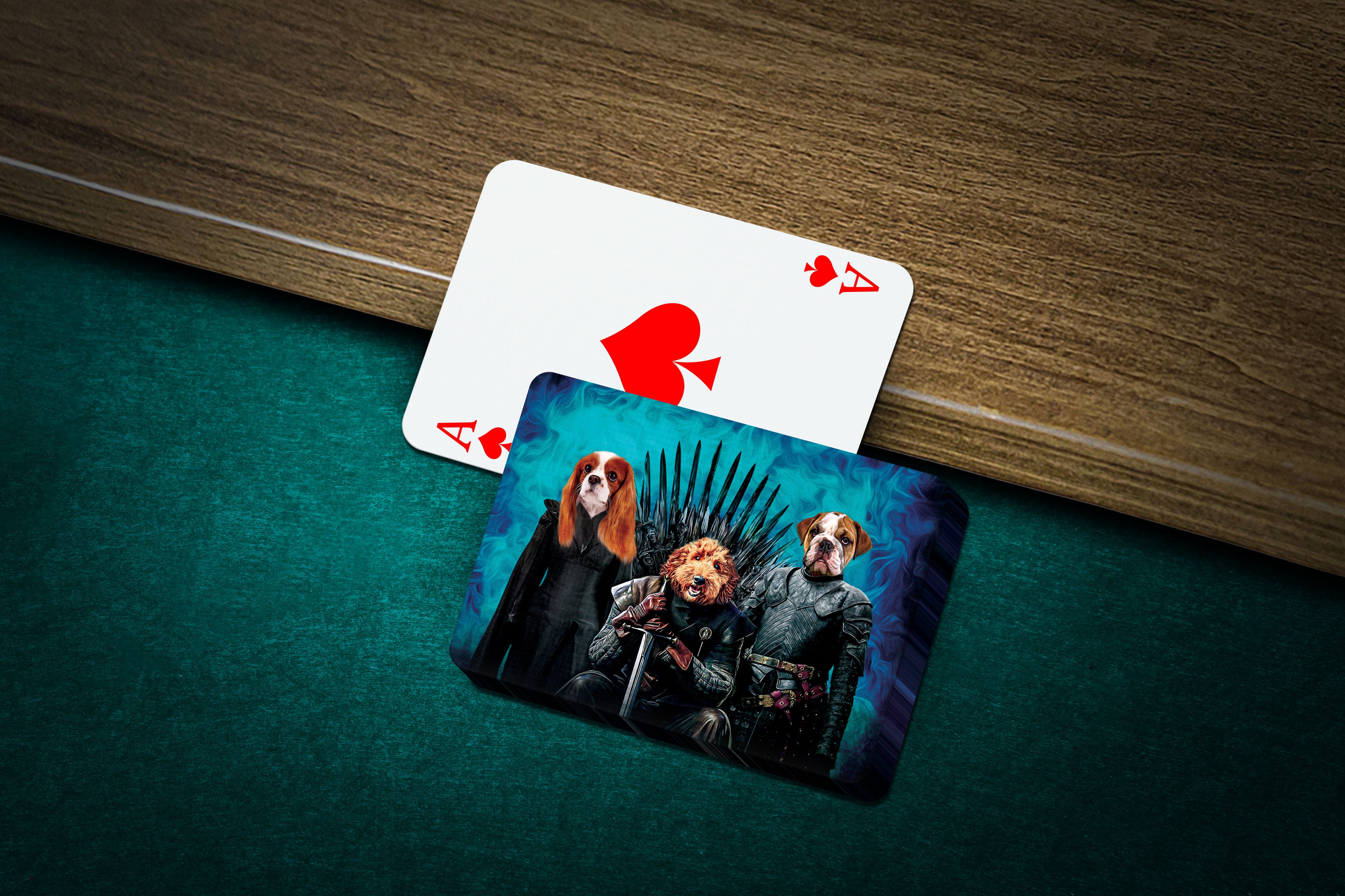 &#39;Game of Bones&#39; Personalized 3 Pet Playing Cards