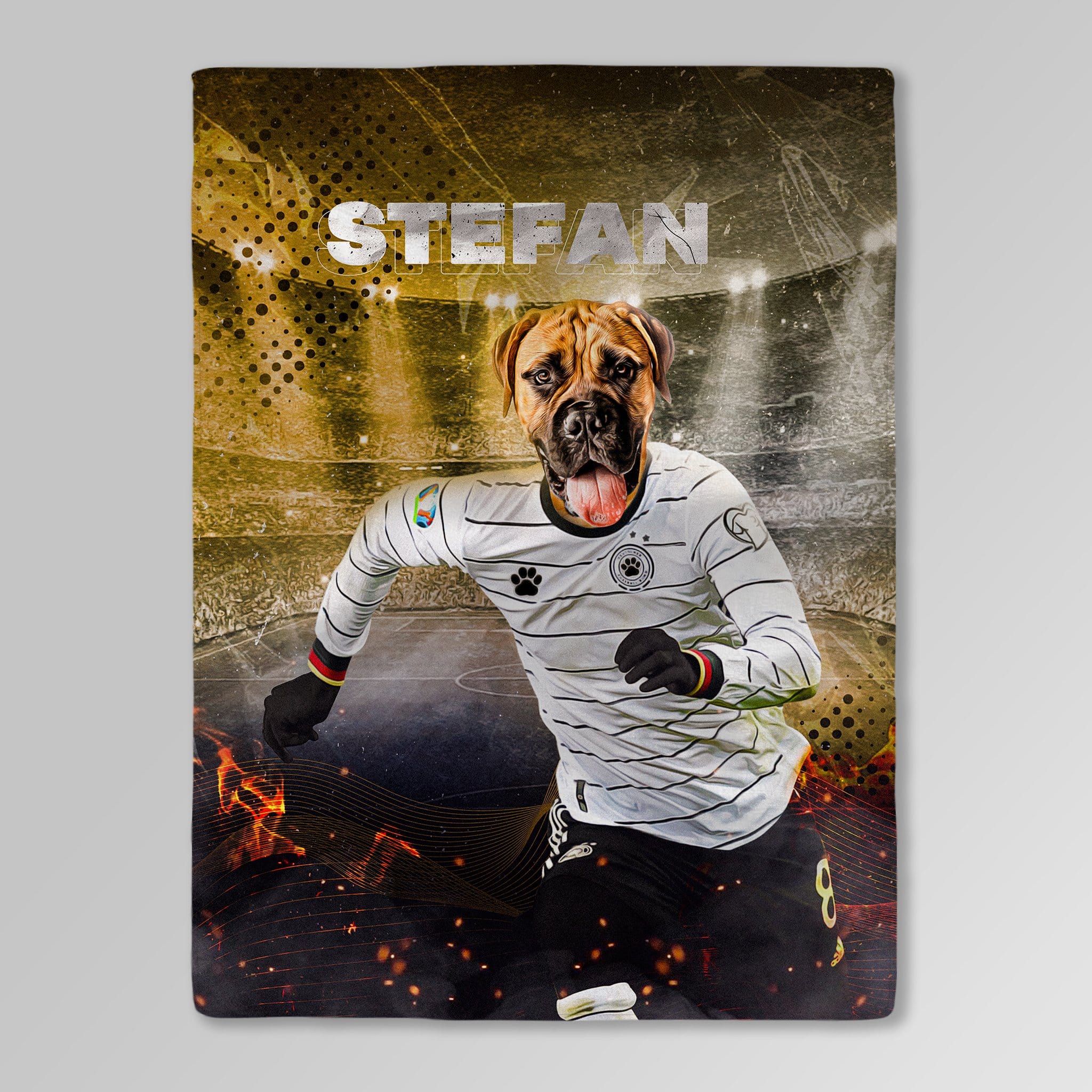 Manta personalizada para mascotas &#39;Alemania Doggos Soccer&#39;