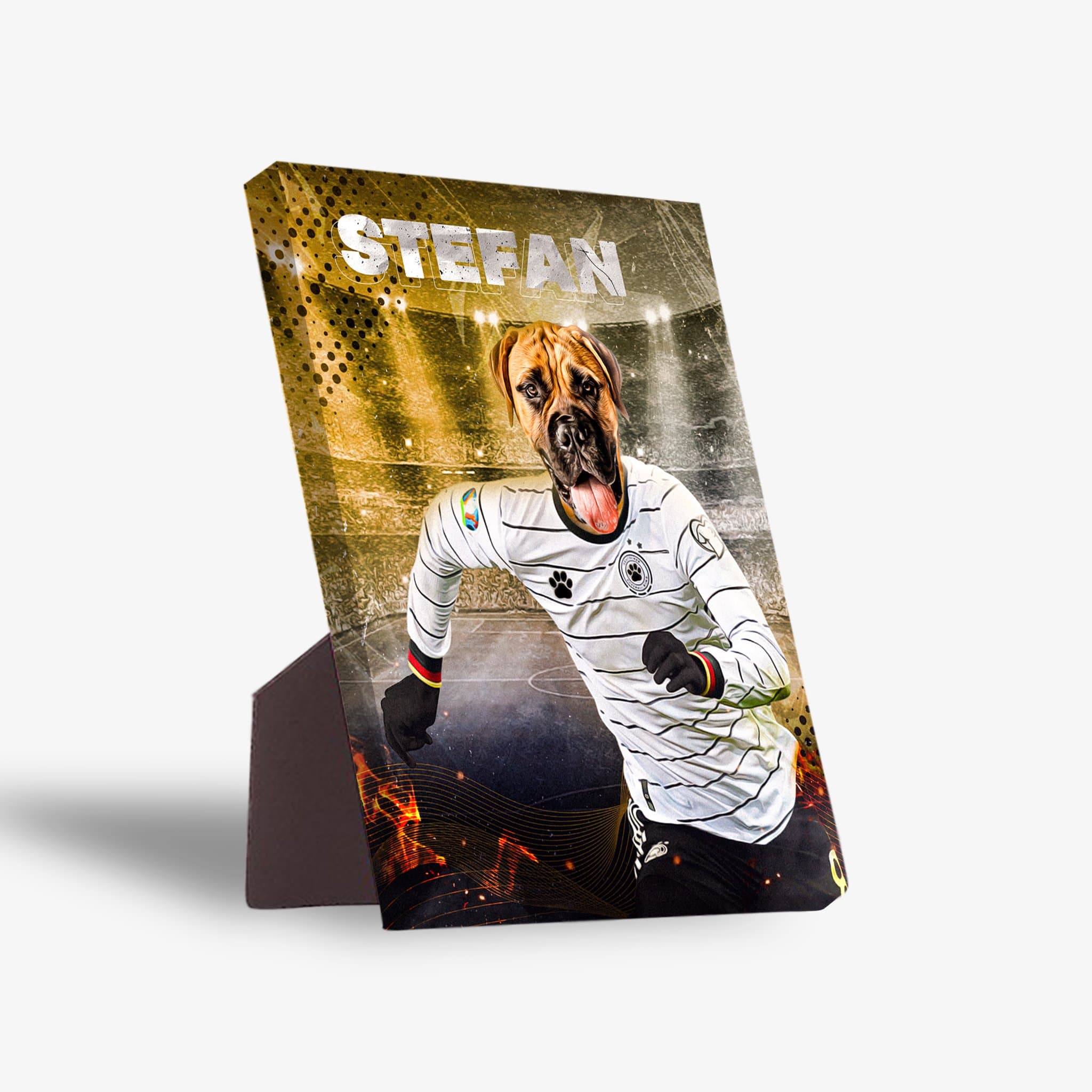 Lienzo personalizado para mascotas &#39;Alemania Doggos Soccer&#39;