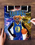 Personalized Golden State Doggos puzzle featuring a boxer dog in a basketball uniform.