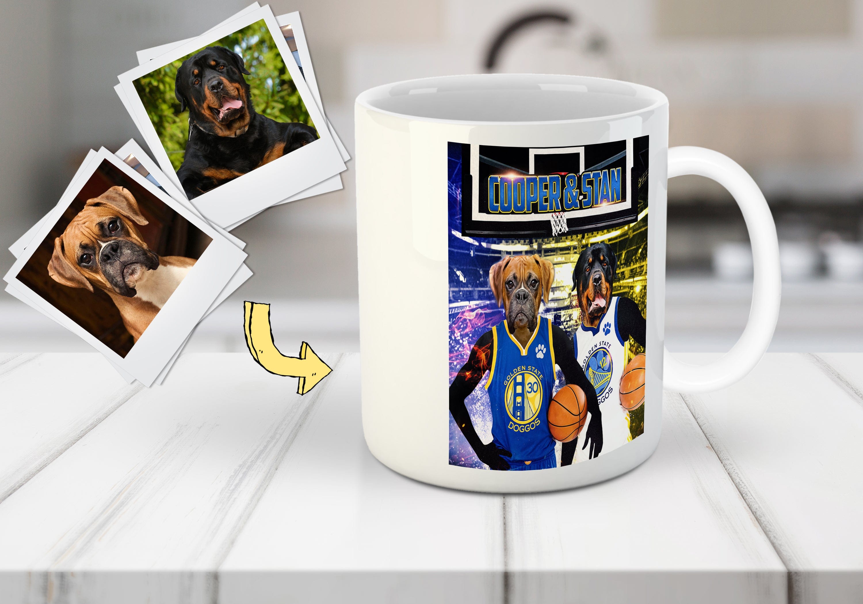 &#39;Golden State Doggos&#39; Personalized 2 Pet Mug