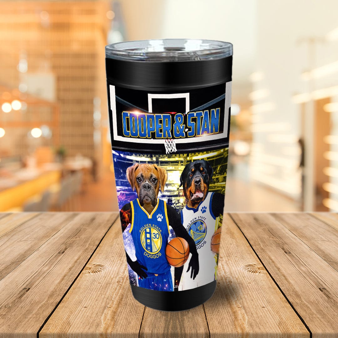 &#39;Golden State Doggos&#39; Personalized 2 Pet Tumbler