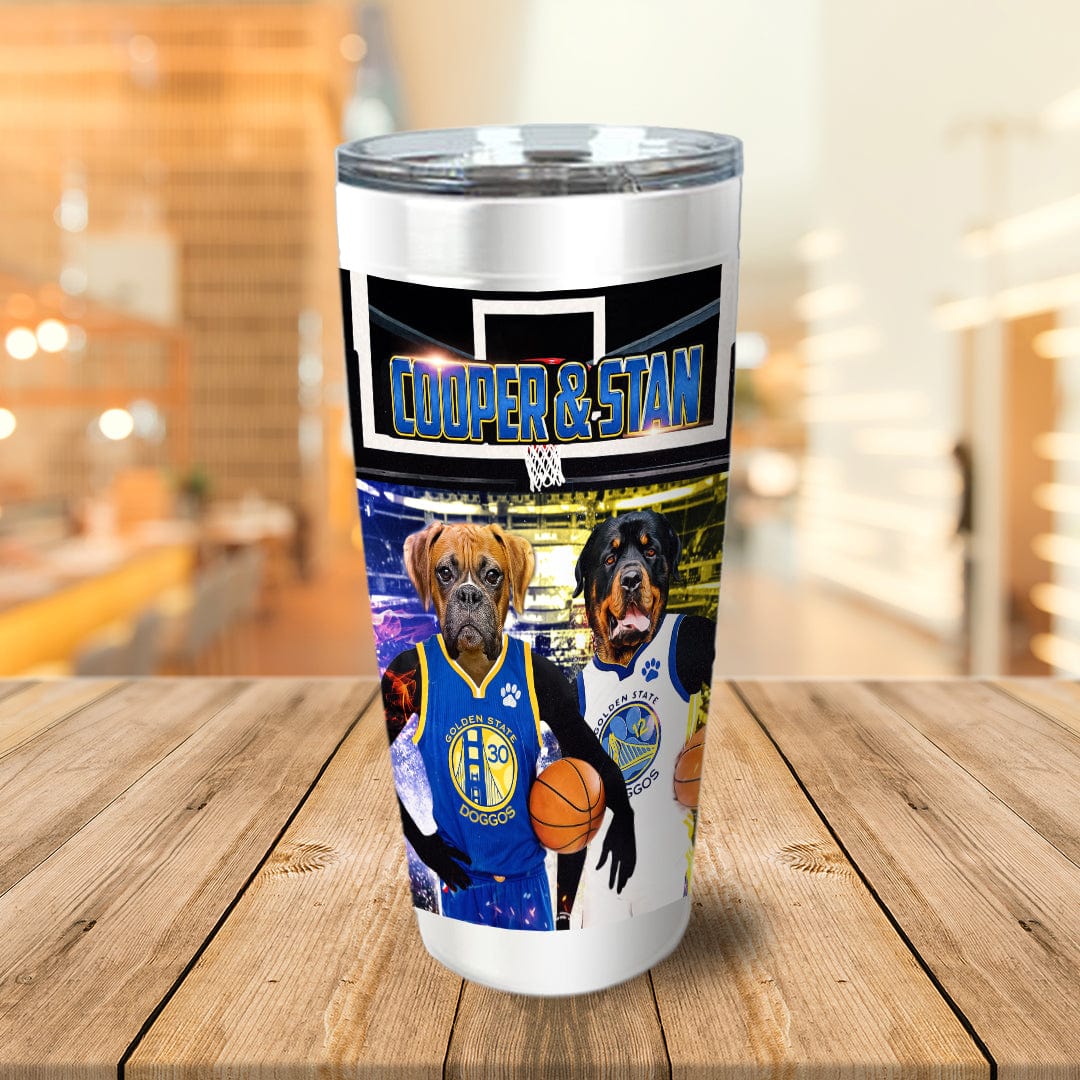 &#39;Golden State Doggos&#39; Personalized 2 Pet Tumbler