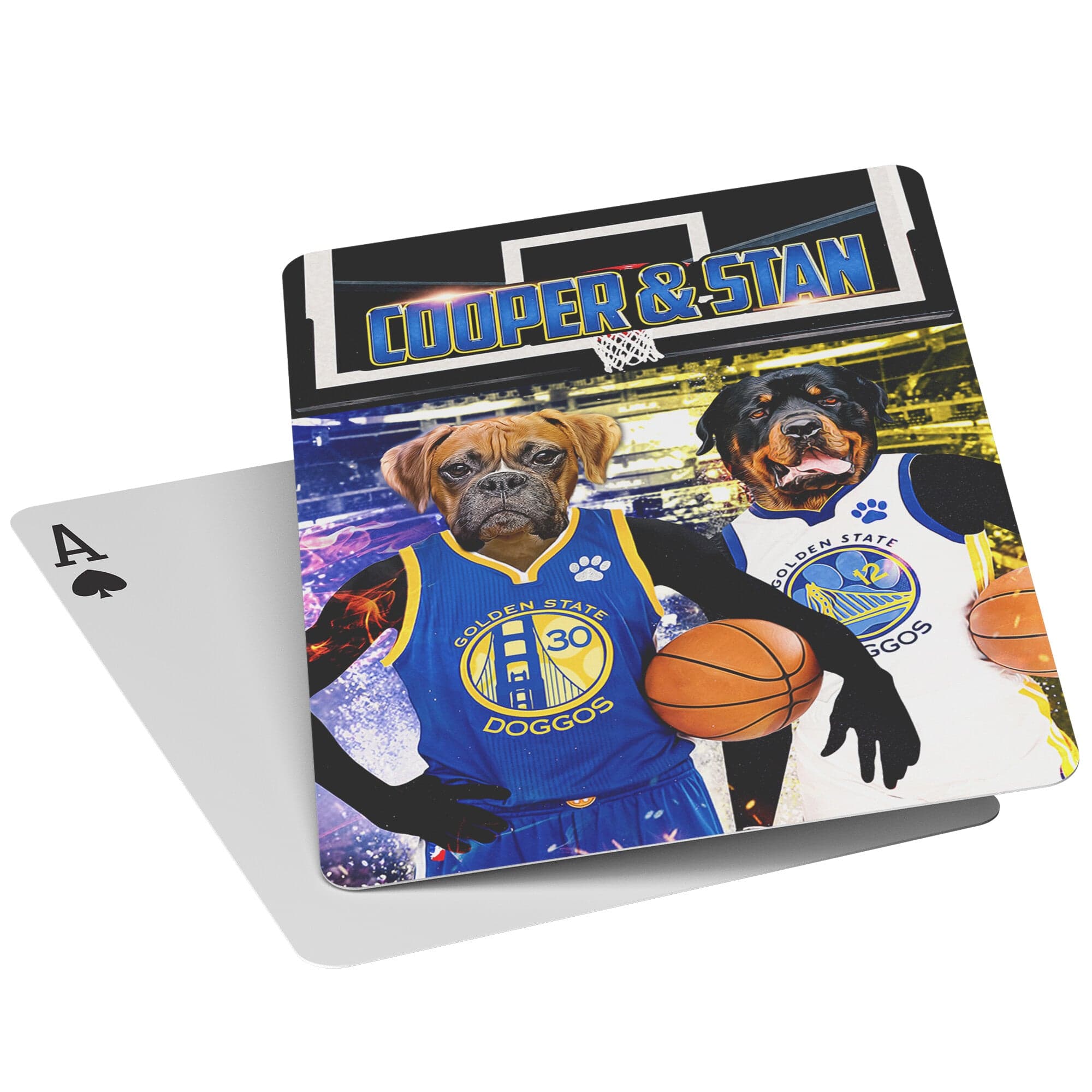 &#39;Golden State Doggos&#39; Personalized 2 Pet Playing Cards