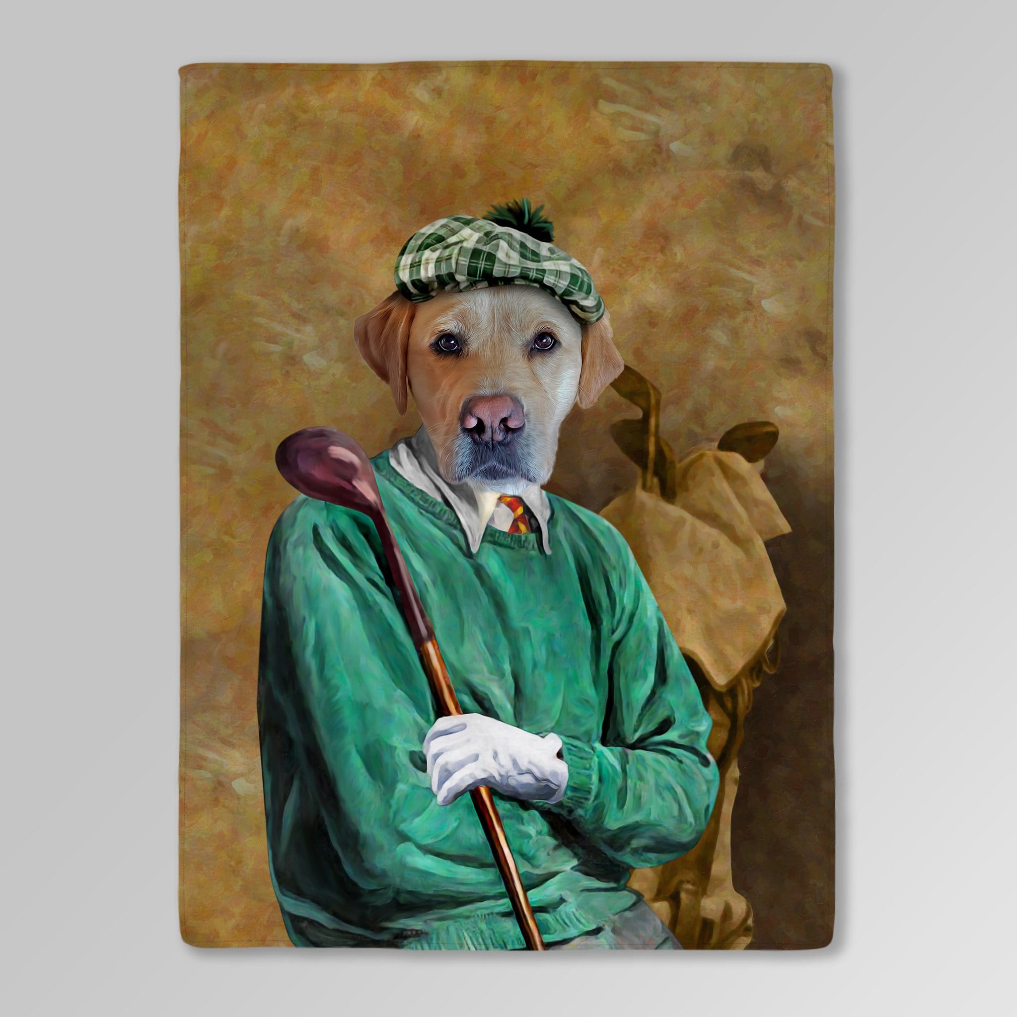 &#39;The Golfer&#39; Personalized Pet Blanket