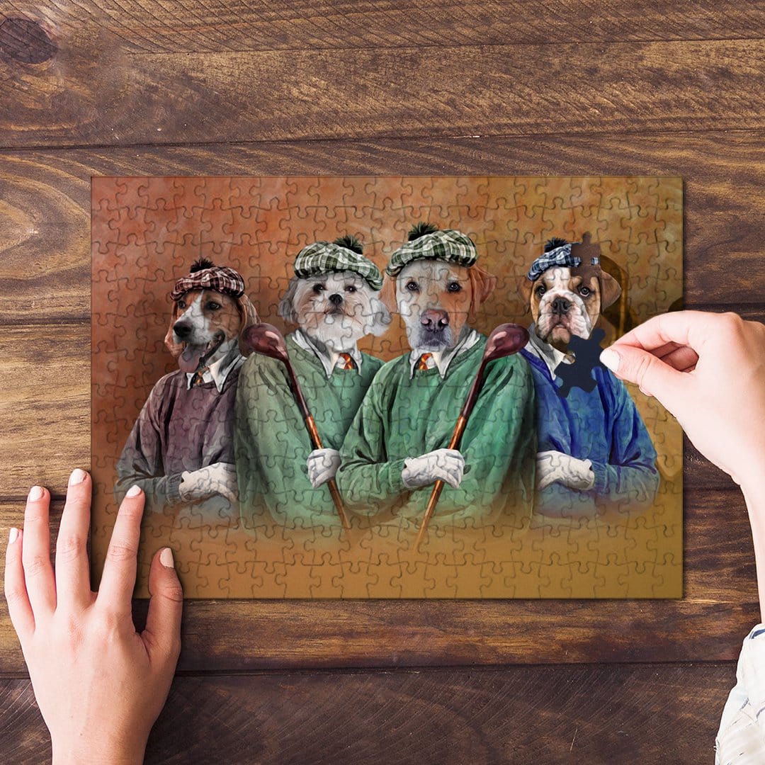 &#39;The Golfers&#39; Personalized 4 Pet Puzzle