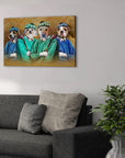 'The Golfers' Personalized 4 Pet Canvas