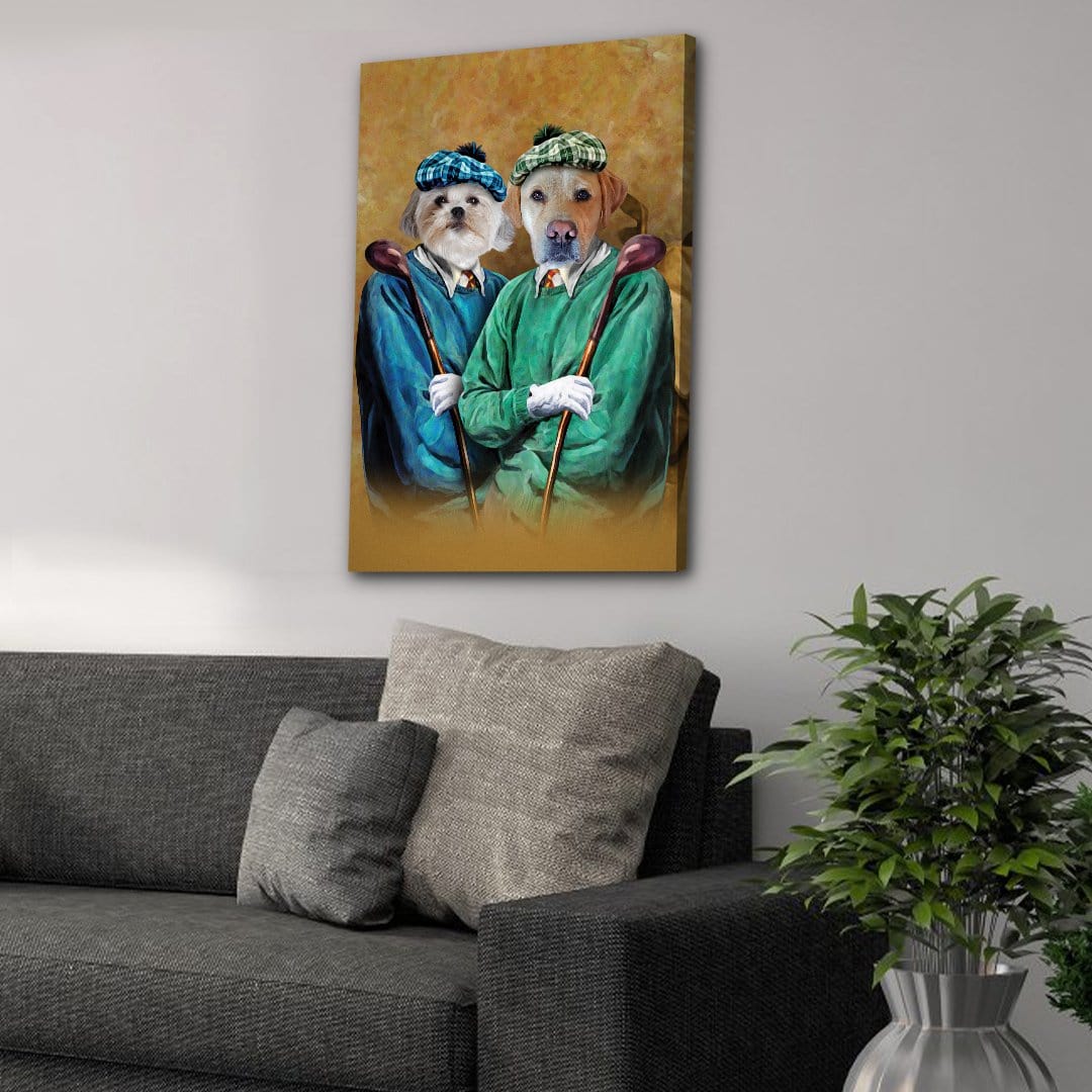 &#39;The Golfers&#39; Personalized 2 Pet Canvas