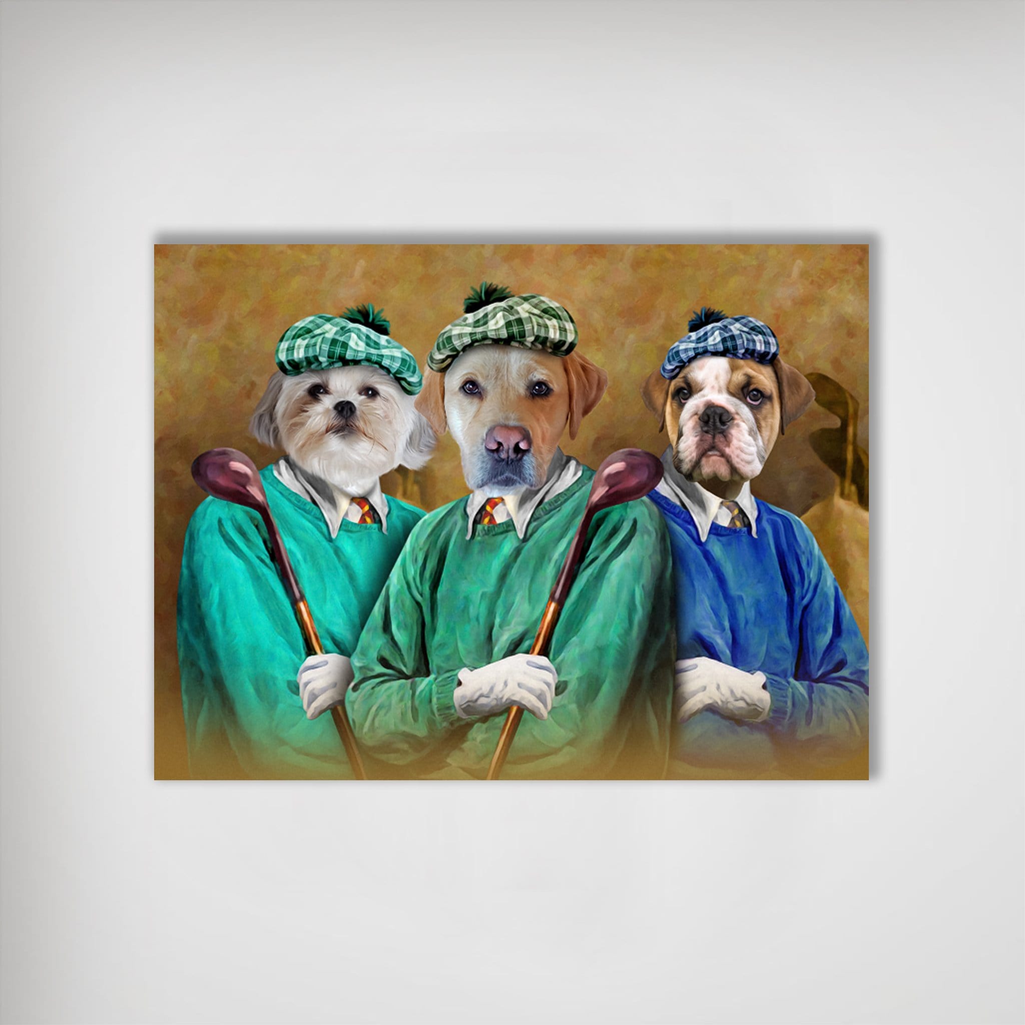 &#39;The Golfers&#39; Personalized 3 Pet Poster