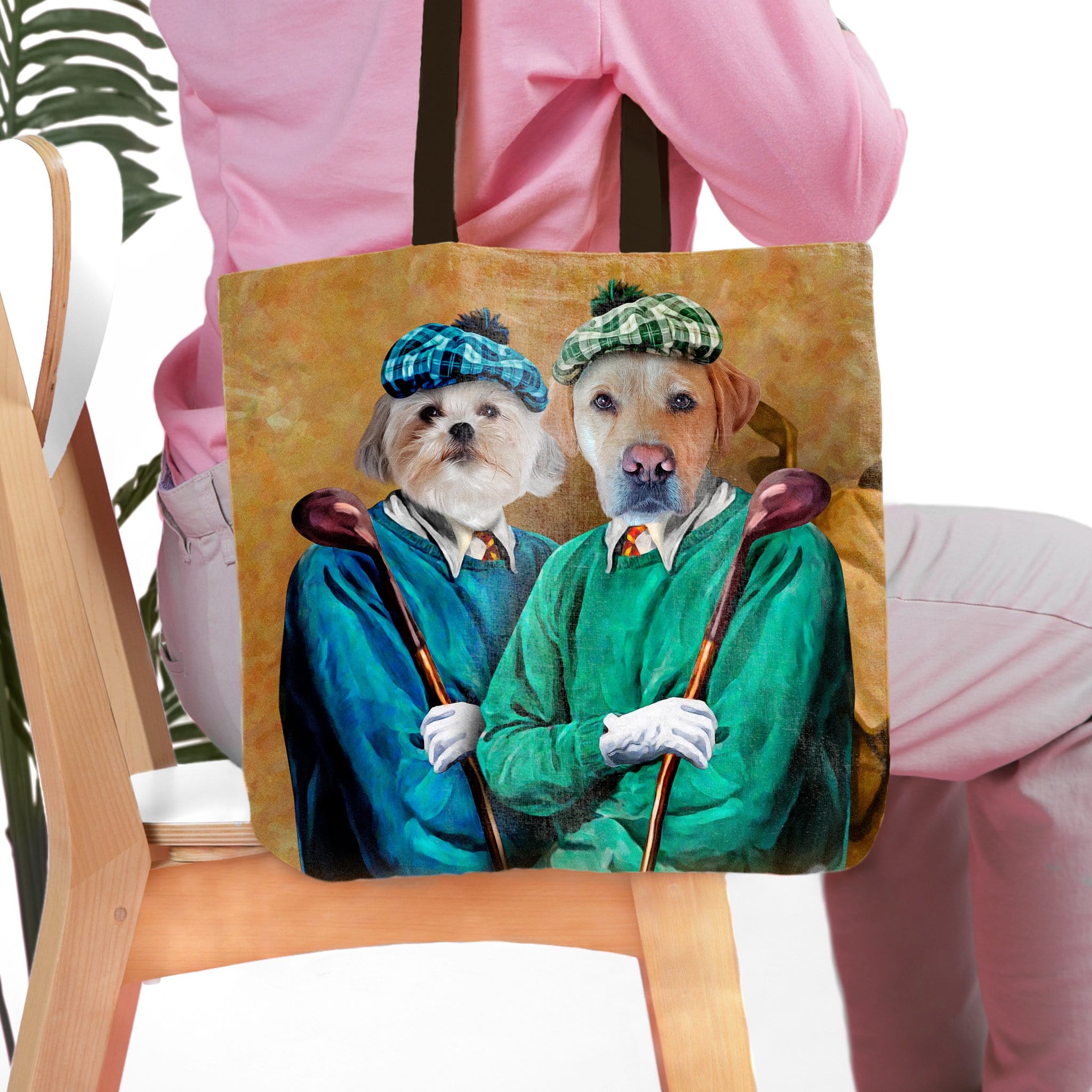 &#39;The Golfers&#39; Personalized 2 Pet Tote Bag