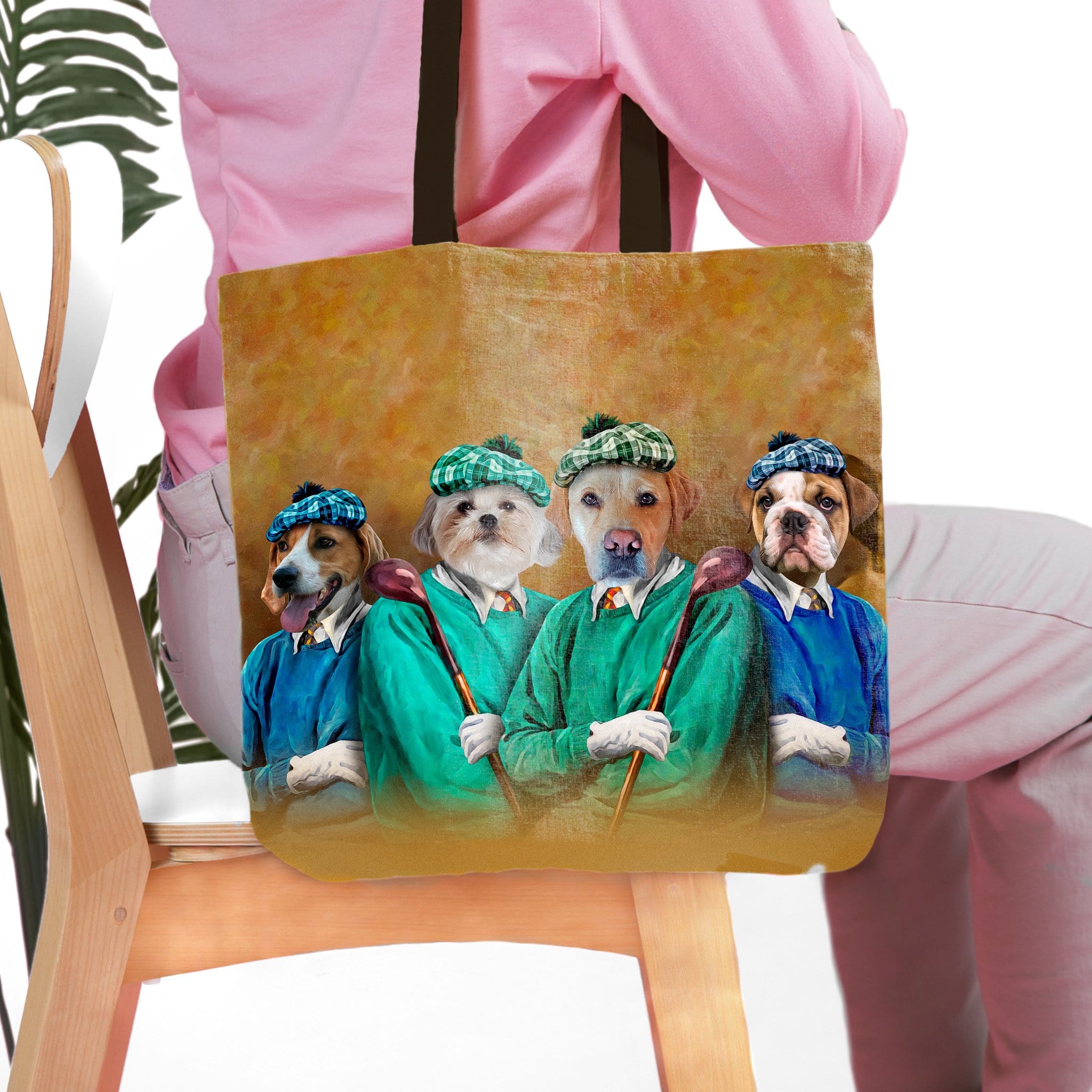 &#39;The Golfers&#39; Personalized 4 Pet Tote Bag