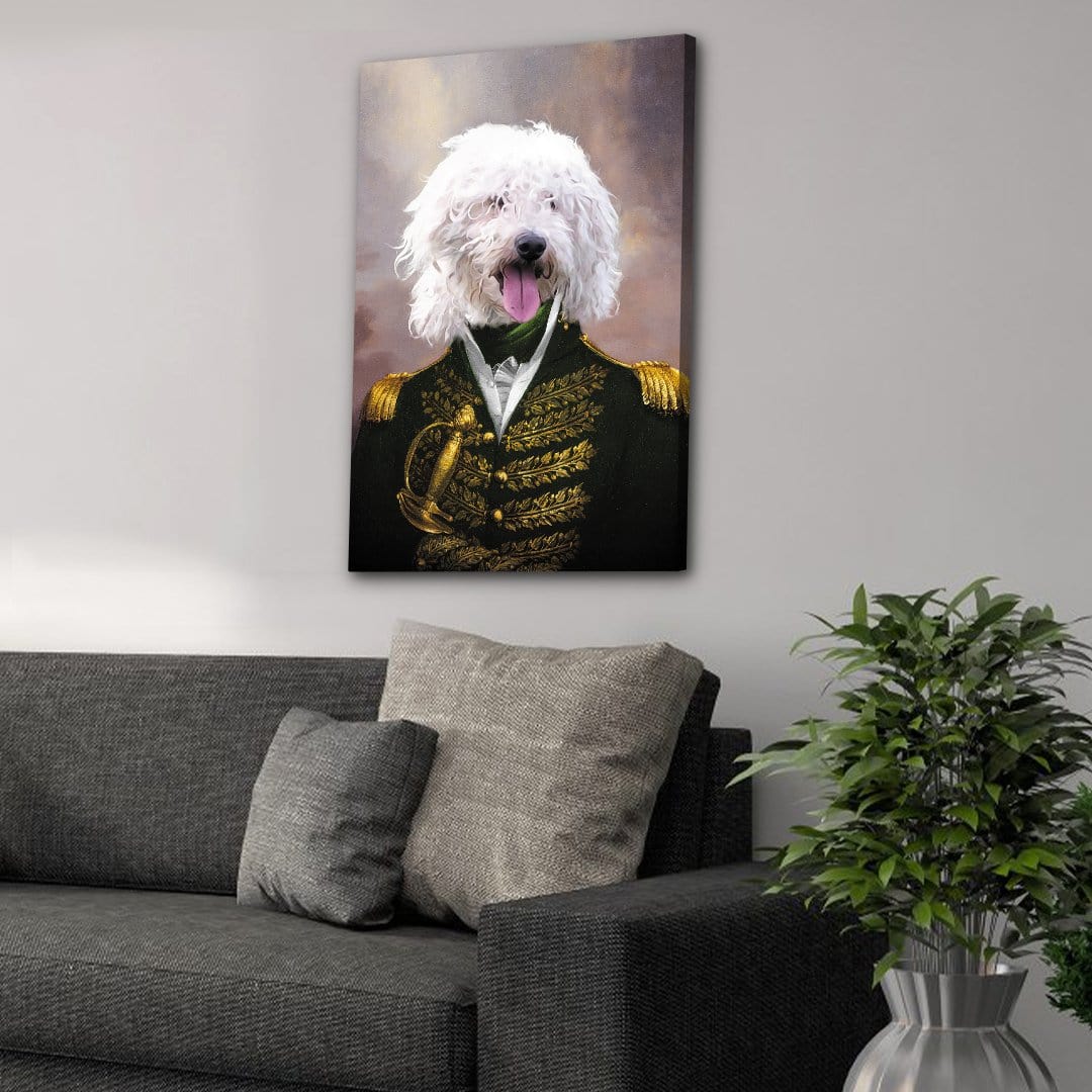 &#39;The Green Admiral&#39; Personalized Pet Canvas