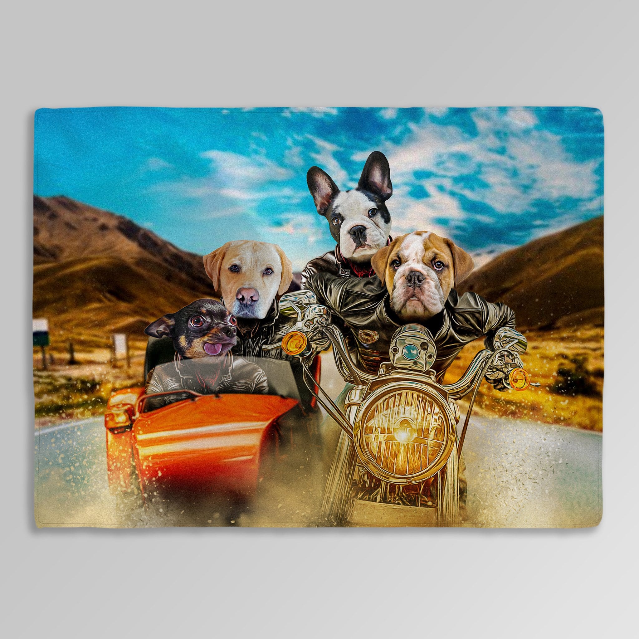 &#39;Harley Wooferson&#39; Personalized 4 Pet Blanket