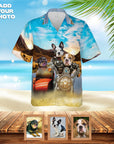 Camisa hawaiana personalizada (Harley Wooferson: 1-8 mascotas)