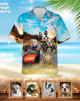 Camisa hawaiana personalizada (Harley Wooferson: 1-8 mascotas)