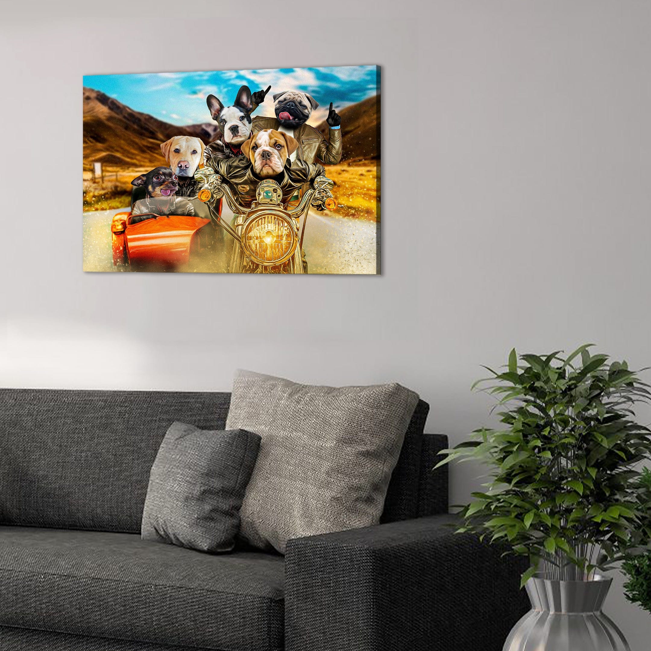 &#39;Harley Wooferson&#39; Personalized 5 Pet Canvas