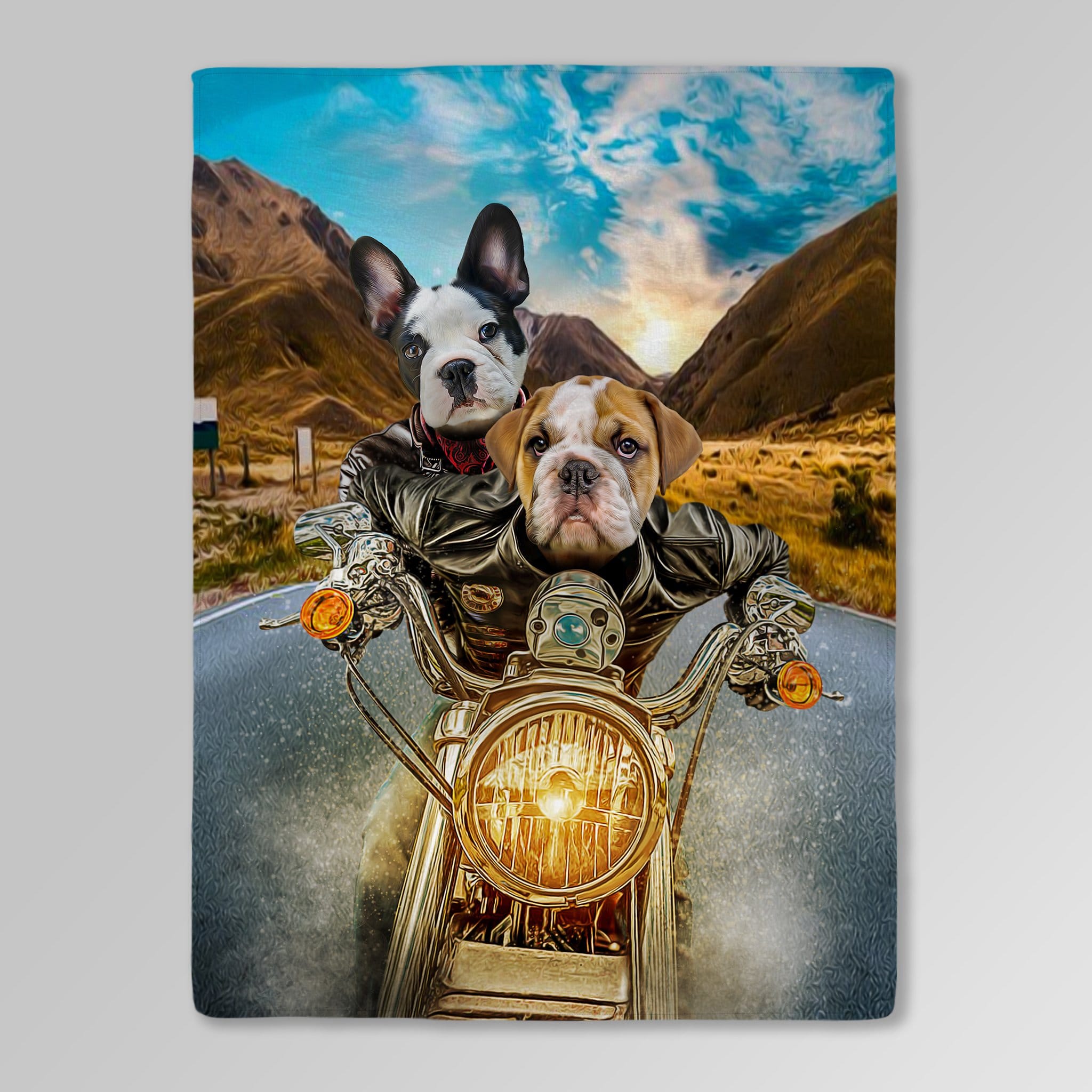 'Harley Wooferson' Personalized 2 Pet Blanket