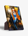 Personalized Harry Dogger (RavenPaw) standing canvas featuring a Cavalier King Charles Spaniel in a wizard robe.