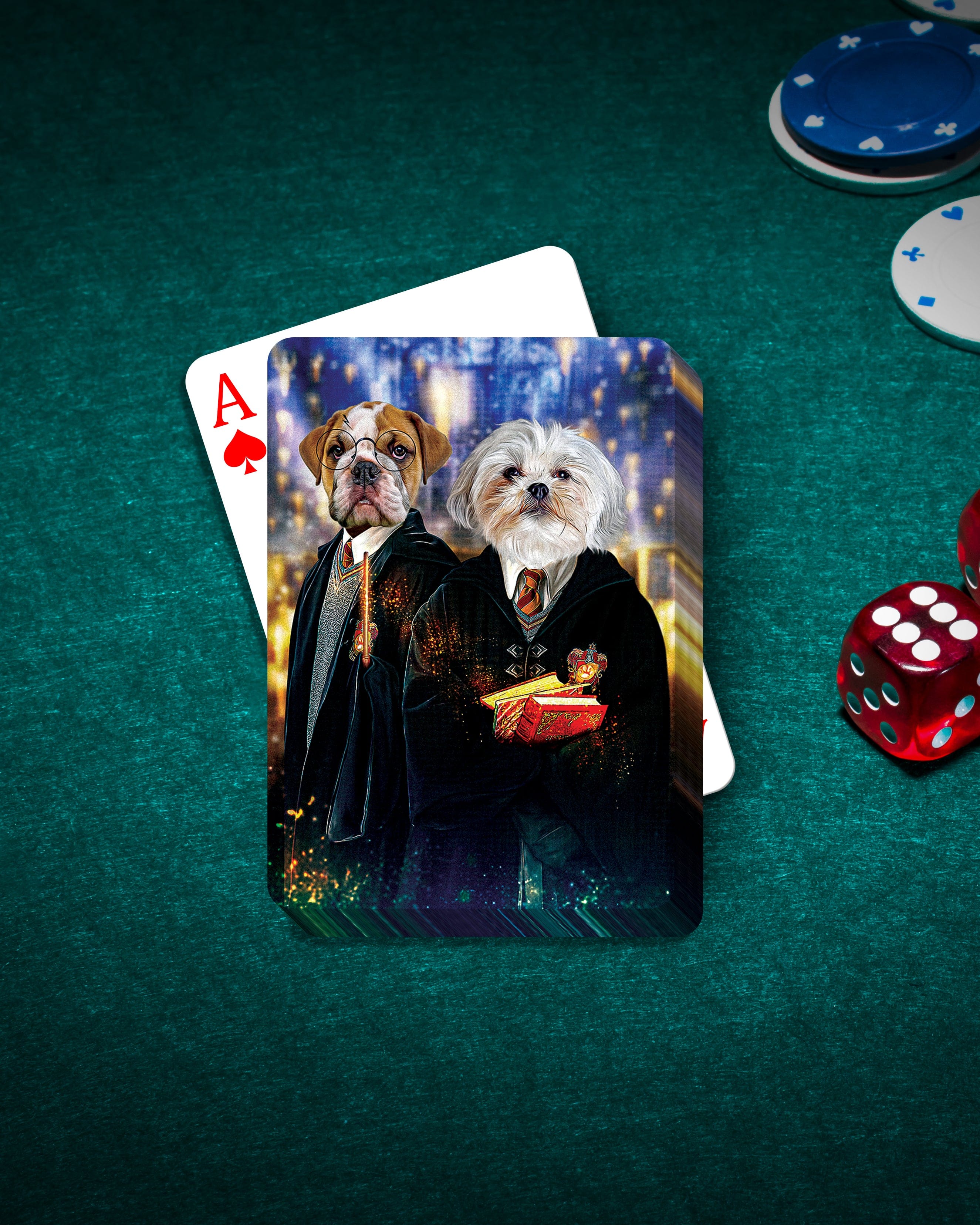 &#39;Harry Doggers&#39; Personalized 2 Pet Playing Cards