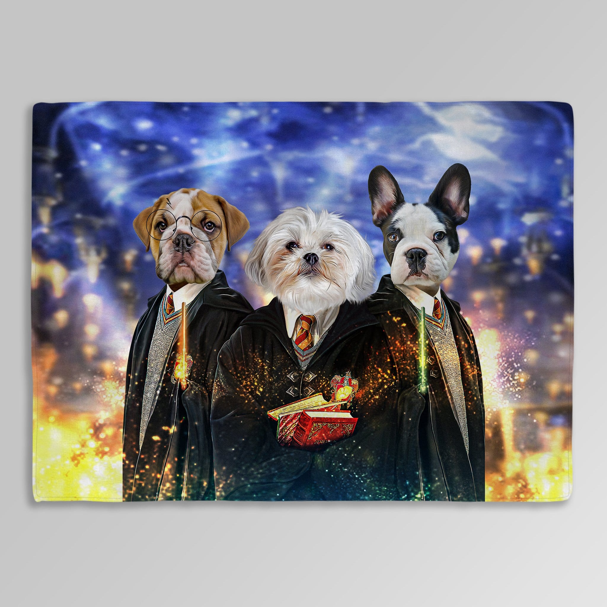 &#39;Harry Doggers&#39; Personalized 3 Pet Blanket